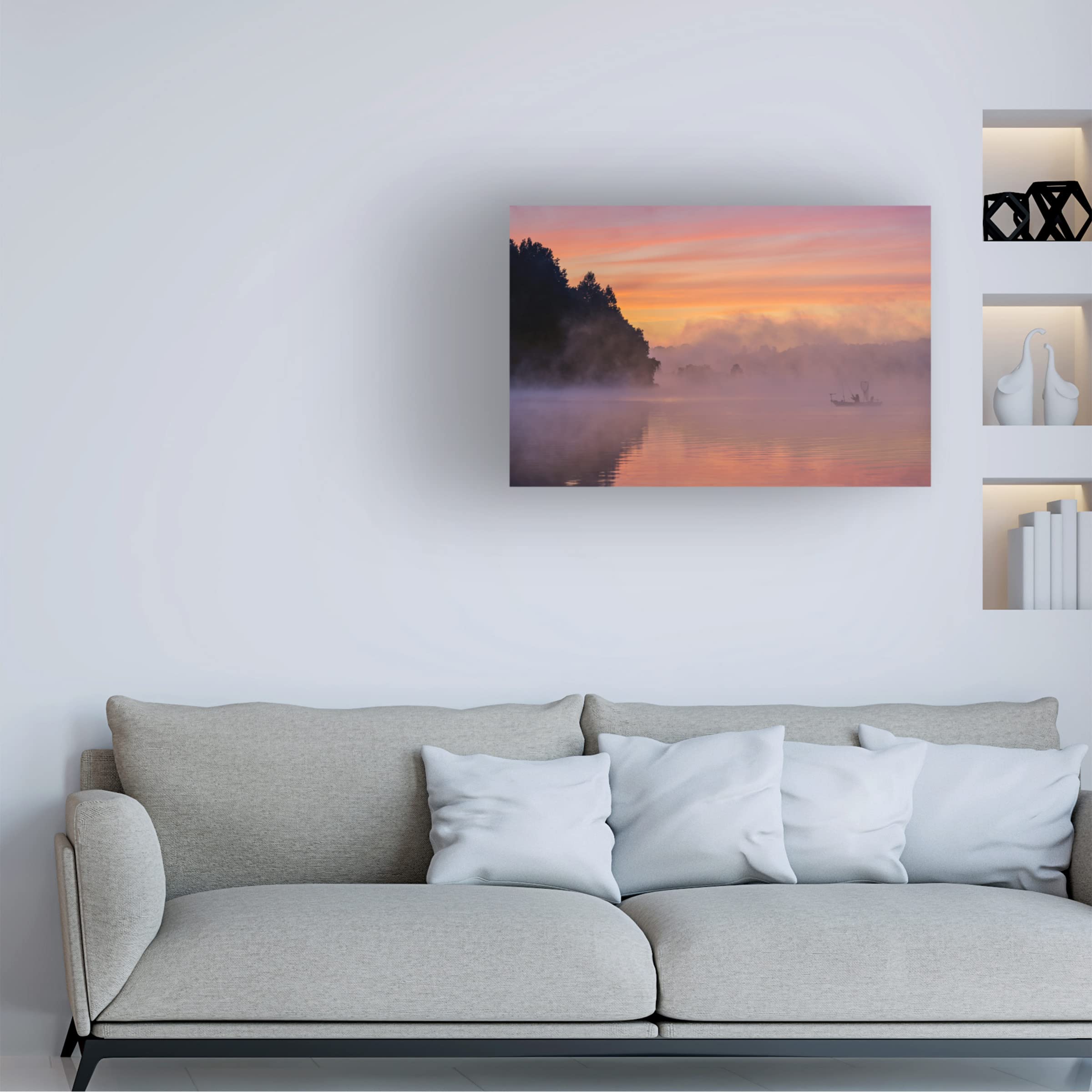 Trademark Fine Art 'Morning Fishing' Canvas Wall Art by Austin - Perfect for Living Room, Bedroom & Office Decor