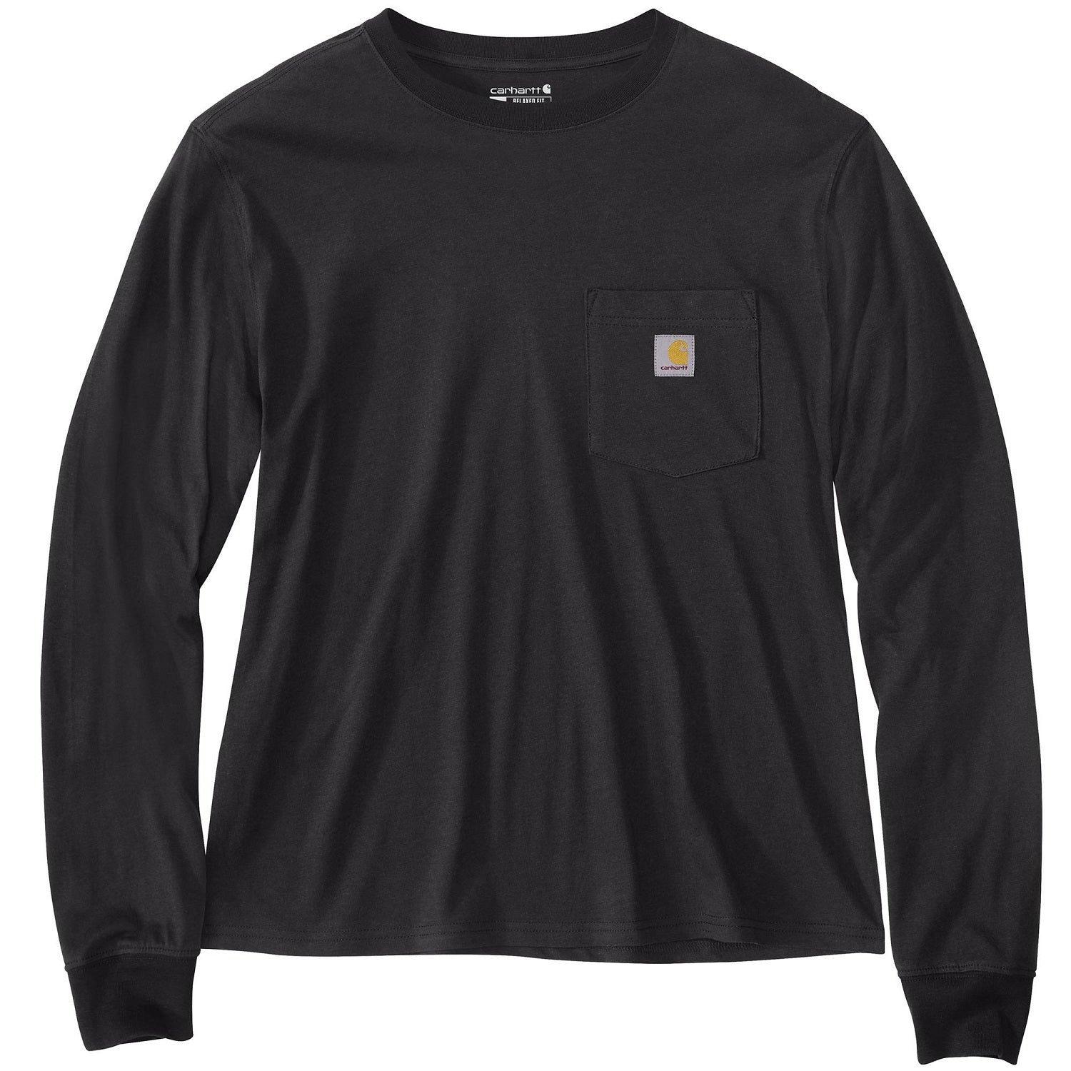Carhartt Women's Loose Fit Lightweight T-Shirt - Long Sleeve Crewneck Pocket Tee with Tencel Fabric for Comfort | Perfect for Work, Outdoor Activities & Casual Wear