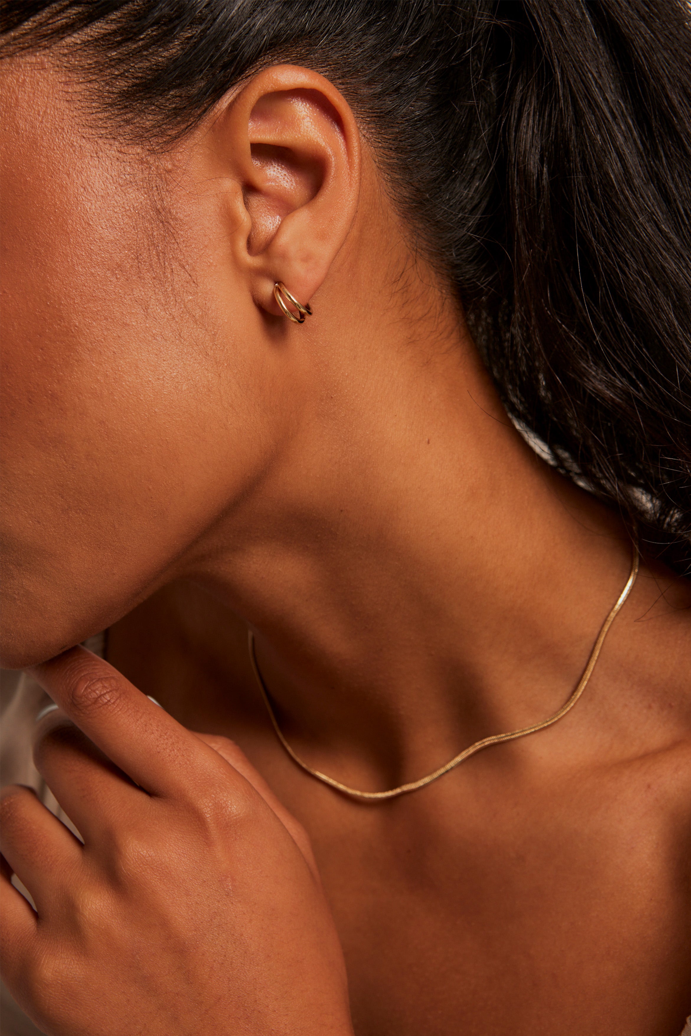 Double Loop Gold Earrings for Women - 14K Gold Plated Hoop Earrings, Dainty Minimalist Jewelry for Everyday Wear, Gift for Her - Perfect for Parties, Weddings & Office
