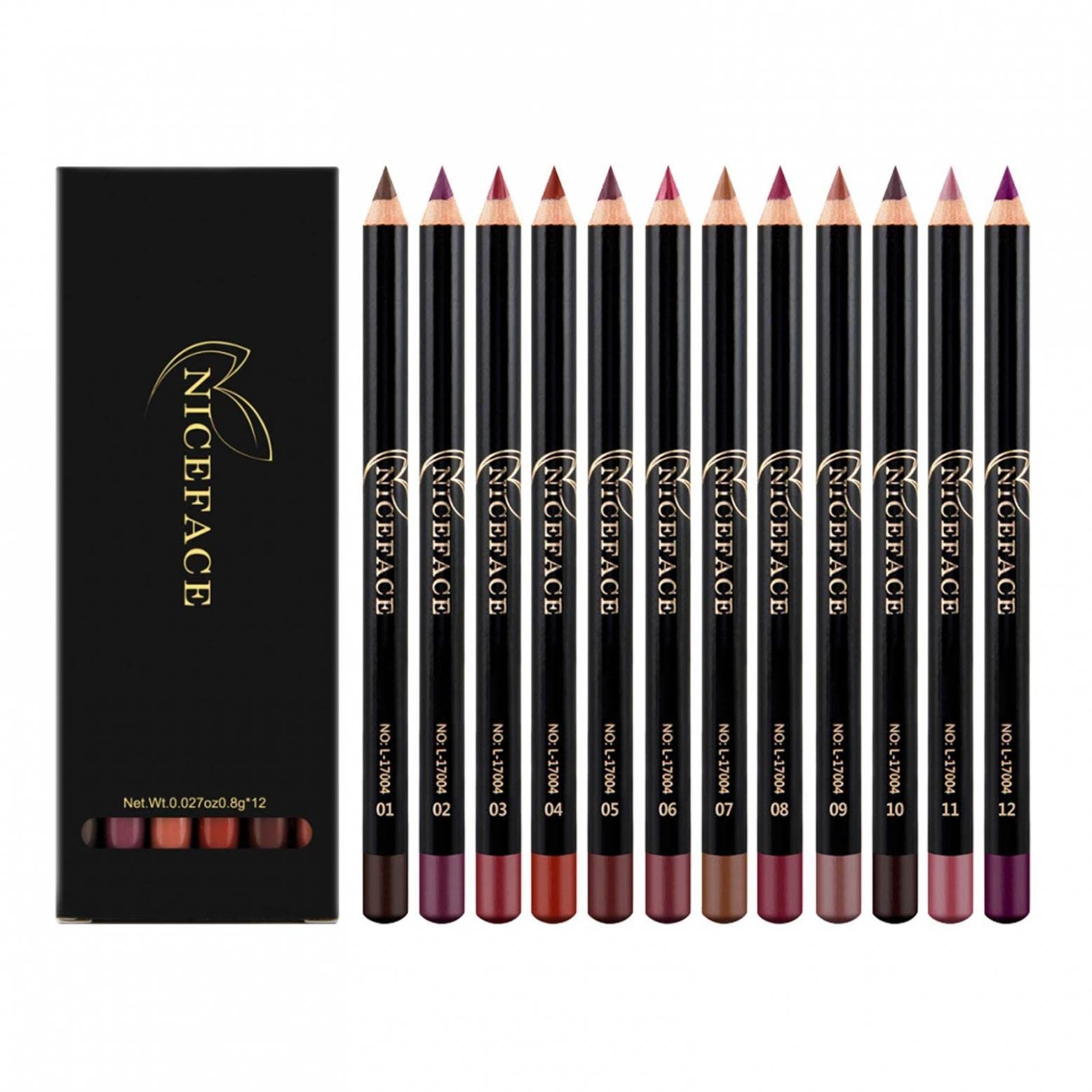 12 Colors Matte Lip Liner Pencil Set - Highly Pigmented, Long Lasting & Waterproof Lip Makeup - Smooth Soft Lip Liners for Natural Look | Perfect for Daily Use, Parties & Professional Makeup