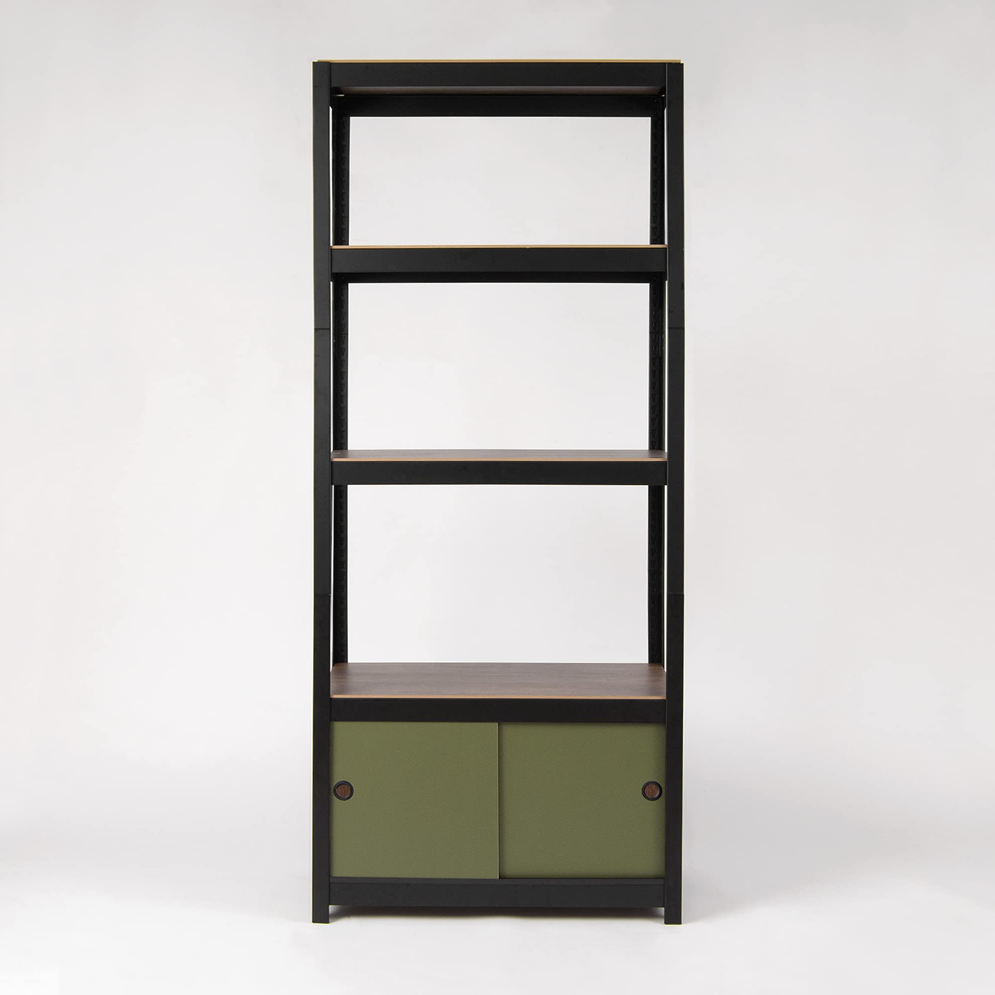Kepsuul 4-Tier Heavy Duty Metal Storage Shelves with Reversible Doors - Adjustable Modular Shelving Unit for Office, Kitchen, Bedroom (32.1