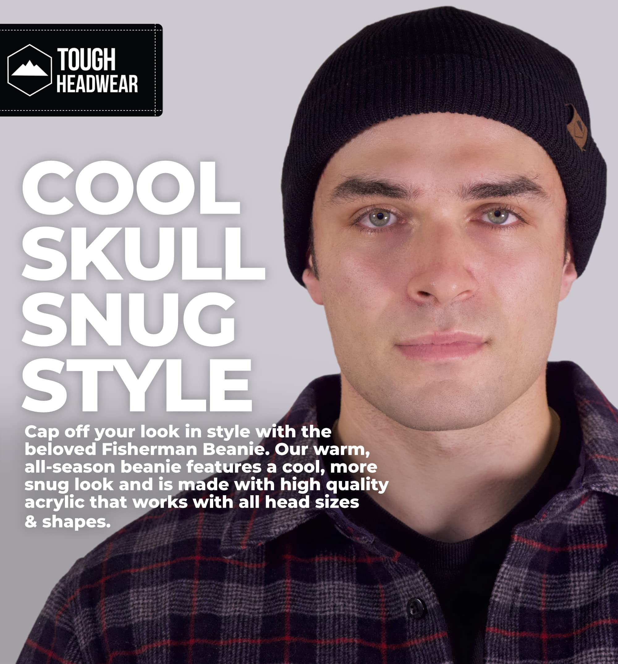 Tough Headwear Daily Knit Beanie - Warm Winter Hats for Men & Women - Cold Weather Knitted Cap for Outdoor Activities, Skiing & Snowboarding