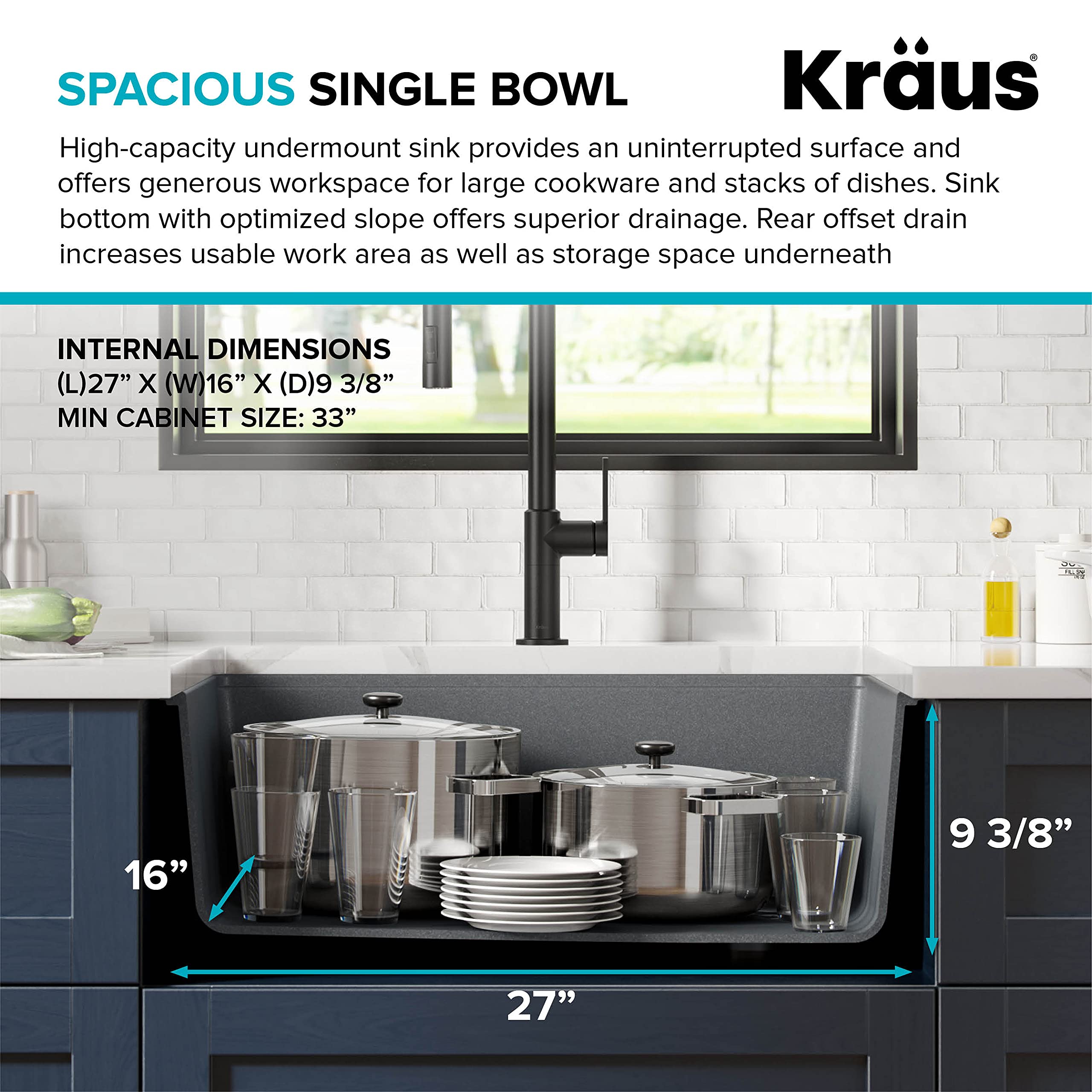 KRAUS Bellucci 30-Inch Undermount Workstation Granite Composite Kitchen Sink in Metallic Gray with Accessories (Model KGUW2-30MGR) - Perfect for Modern Kitchens, Food Prep, and Dishwashing