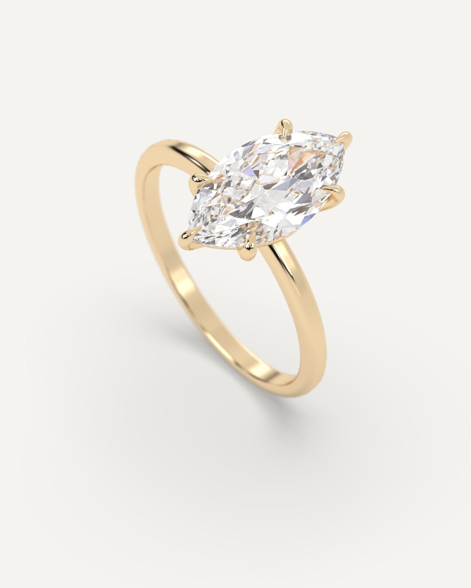 2 Carat Marquise Cut Diamond Ring - Elegant Solitaire Engagement Ring for Women, Perfect for Proposals, Anniversaries & Special Occasions