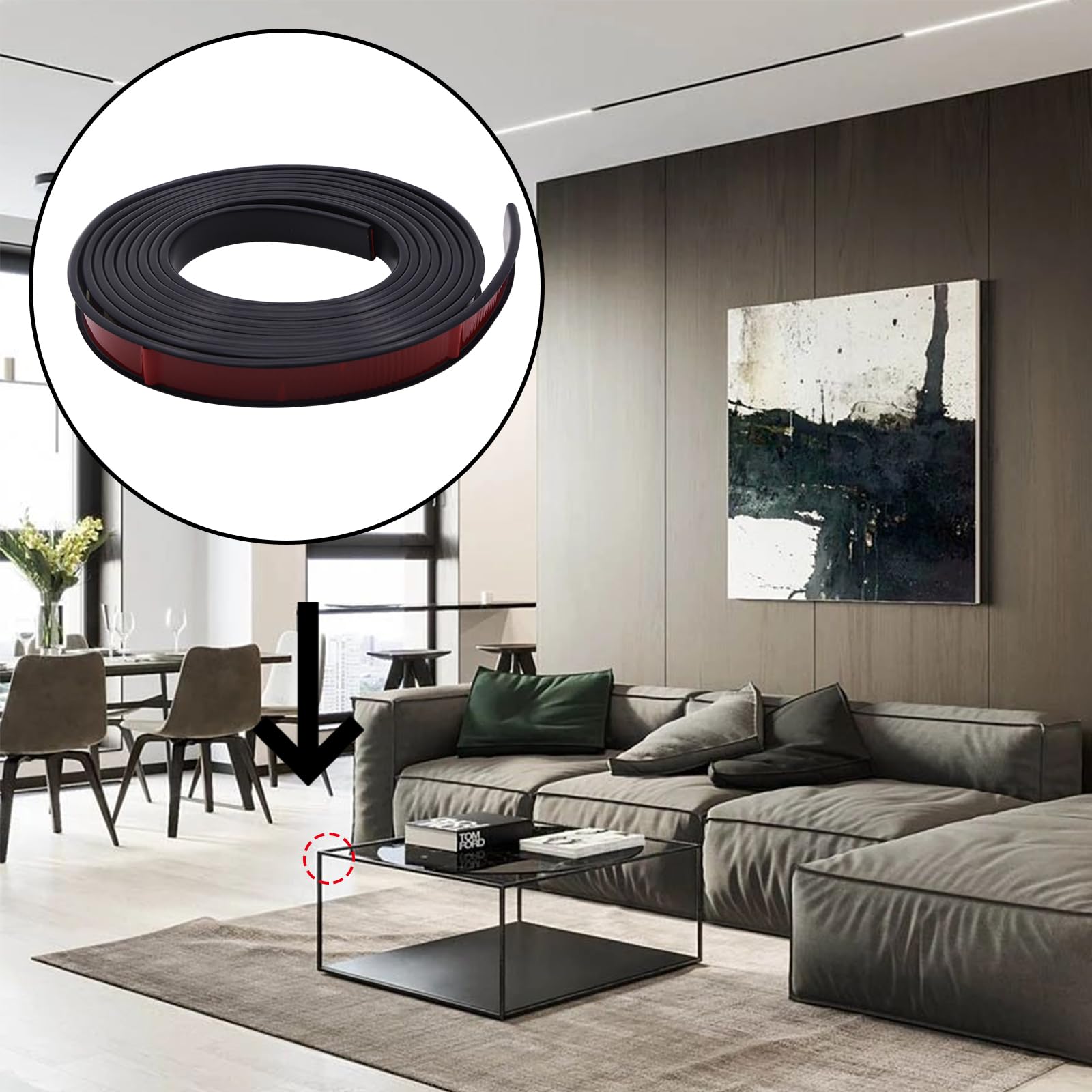 13ft U-Shape Edge Banding - Self Adhesive TPE Flexible Furniture Edge Protector for Cabinet Repair & Furniture Restoration (18mm, Black) - Perfect for Home Improvement & DIY Projects