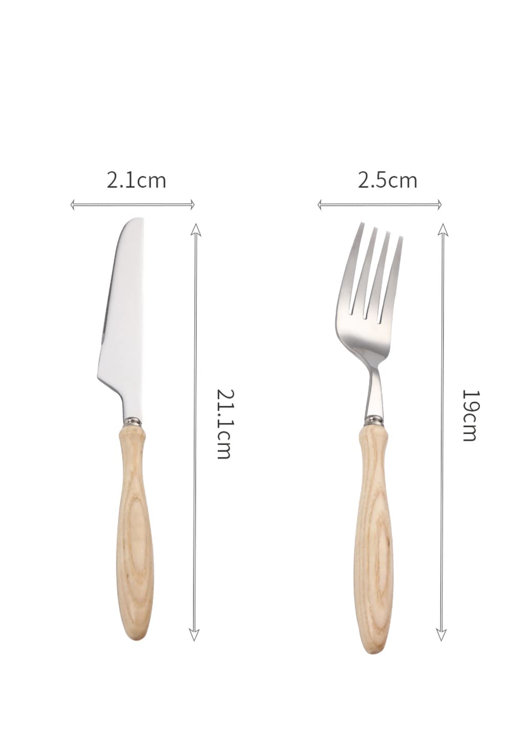 32-Piece Stainless Steel Flatware Set with Wooden Handle - Mirror Polished Silverware Utensils (Forks, Spoons, Knives) for Home, Restaurant & Daily Use - Perfect for Family Dinners, Parties & Outdoor Picnics