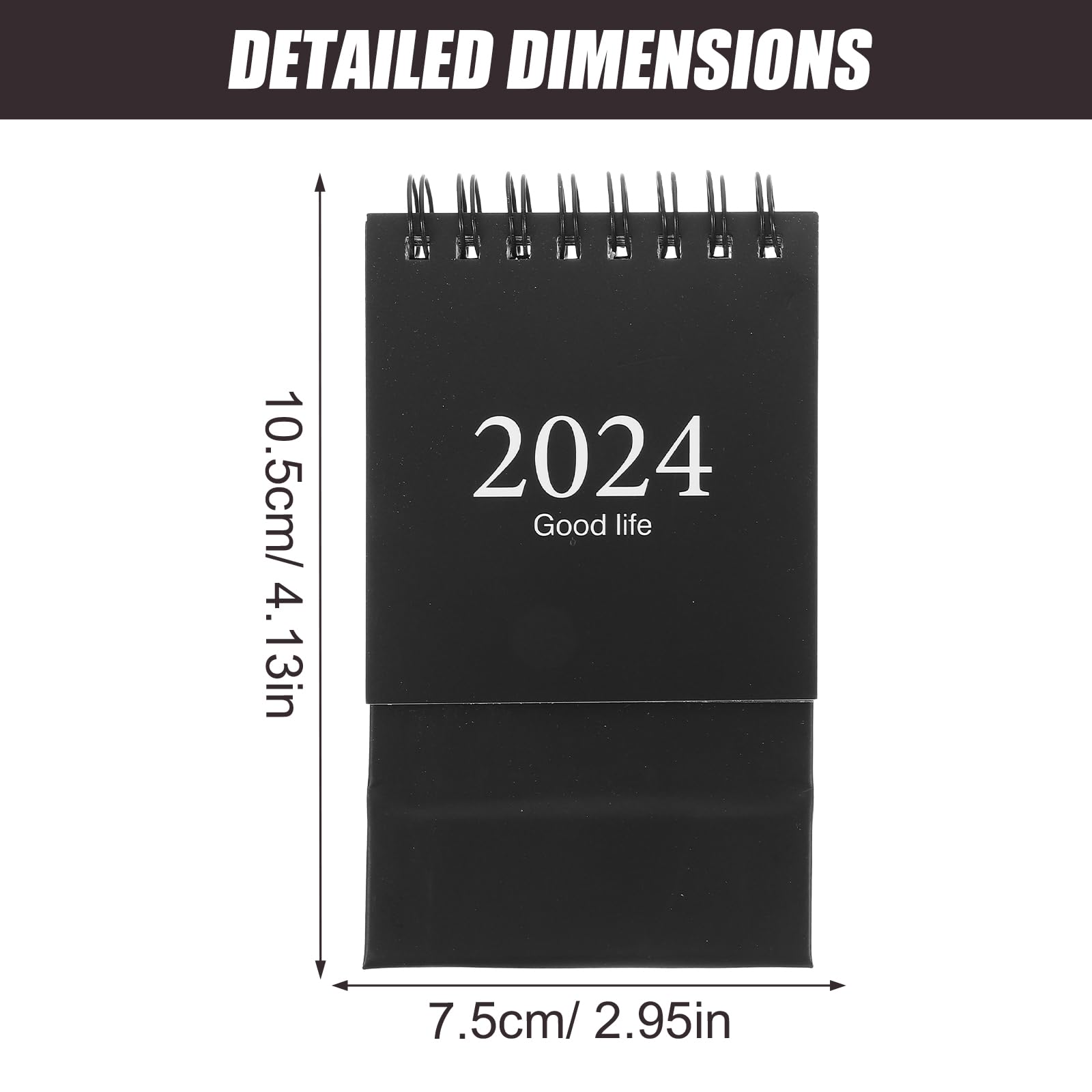 2023 Mini Desk Calendar - Standing Flip Planner for Daily Scheduling (Black) - Office & Home Use