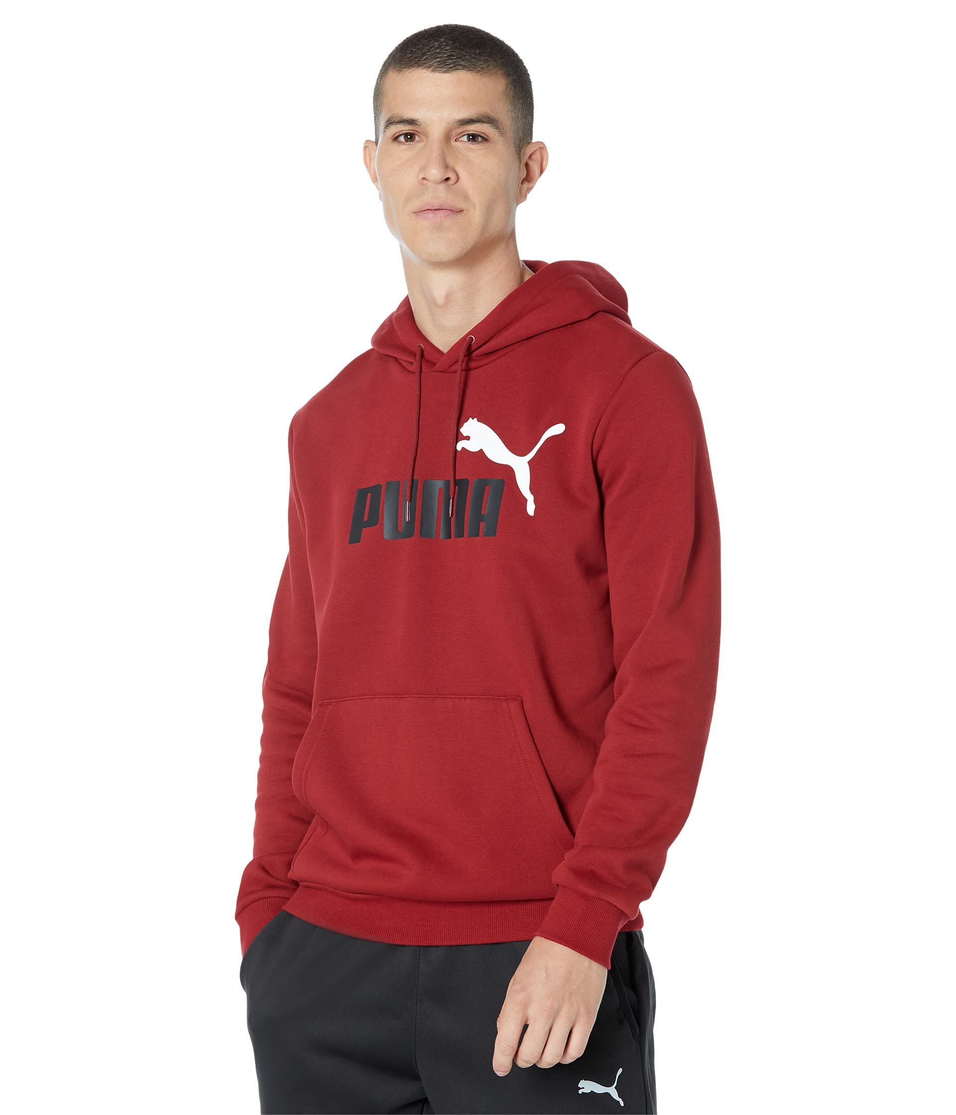 PUMA Men's Essentials+ Big Logo Fleece Hoodie - Soft & Warm Pullover Sweatshirt for Casual Wear, Gym & Outdoor Activities