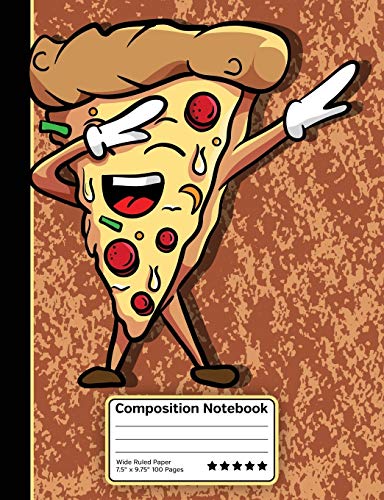 Dabbing Pizza Slice Wide Ruled Composition Notebook - 100 Sheets College Ruled Journal for School, Note Taking & Writing | Perfect for Students, Journaling & Gift Giving (Fun Pizza Design)