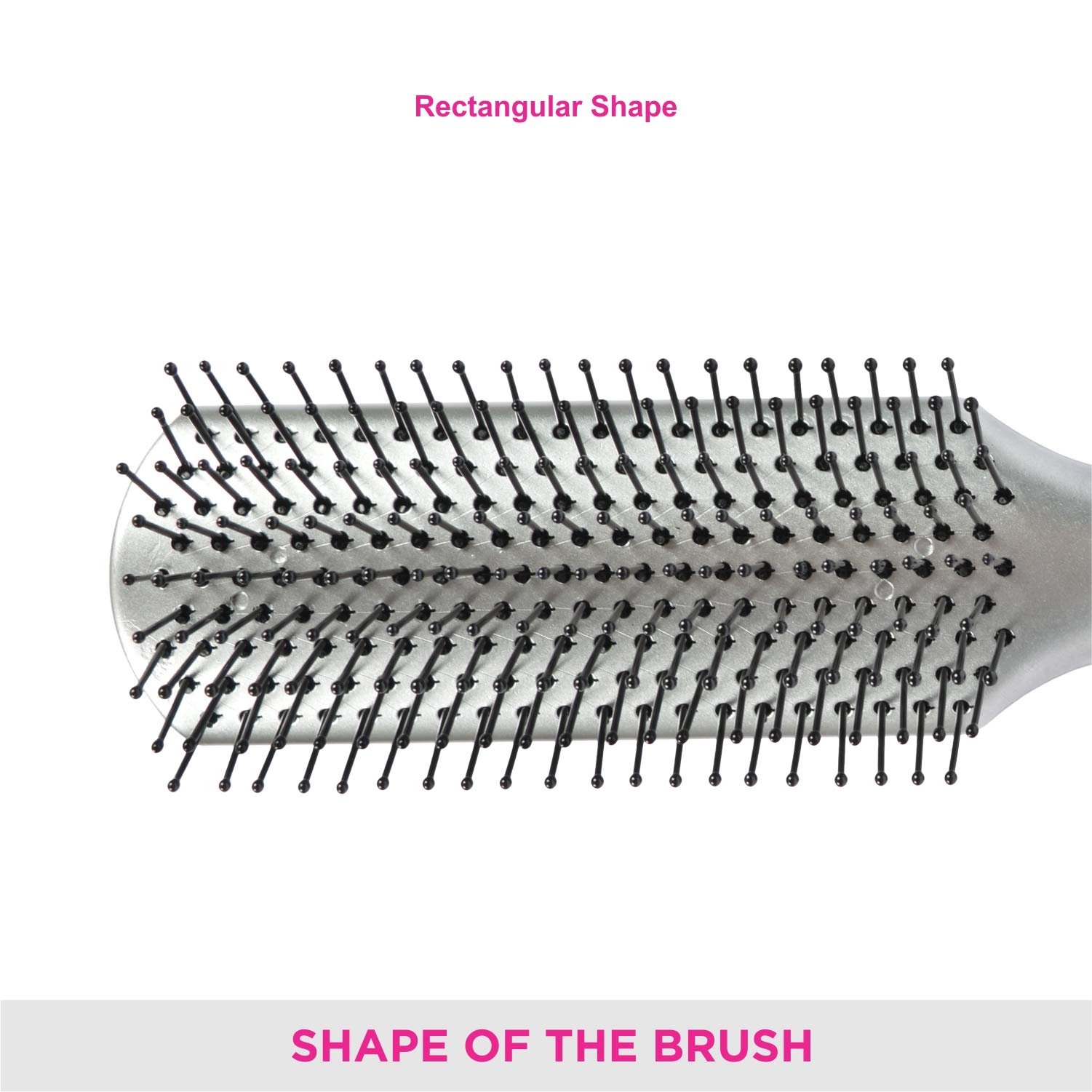 Vega Flat Hair Brush for Men & Women - India's No. 1 Hair Brush Brand (R10-FB) - Perfect for Smoothing, Detangling & Styling Hair at Home or Salon
