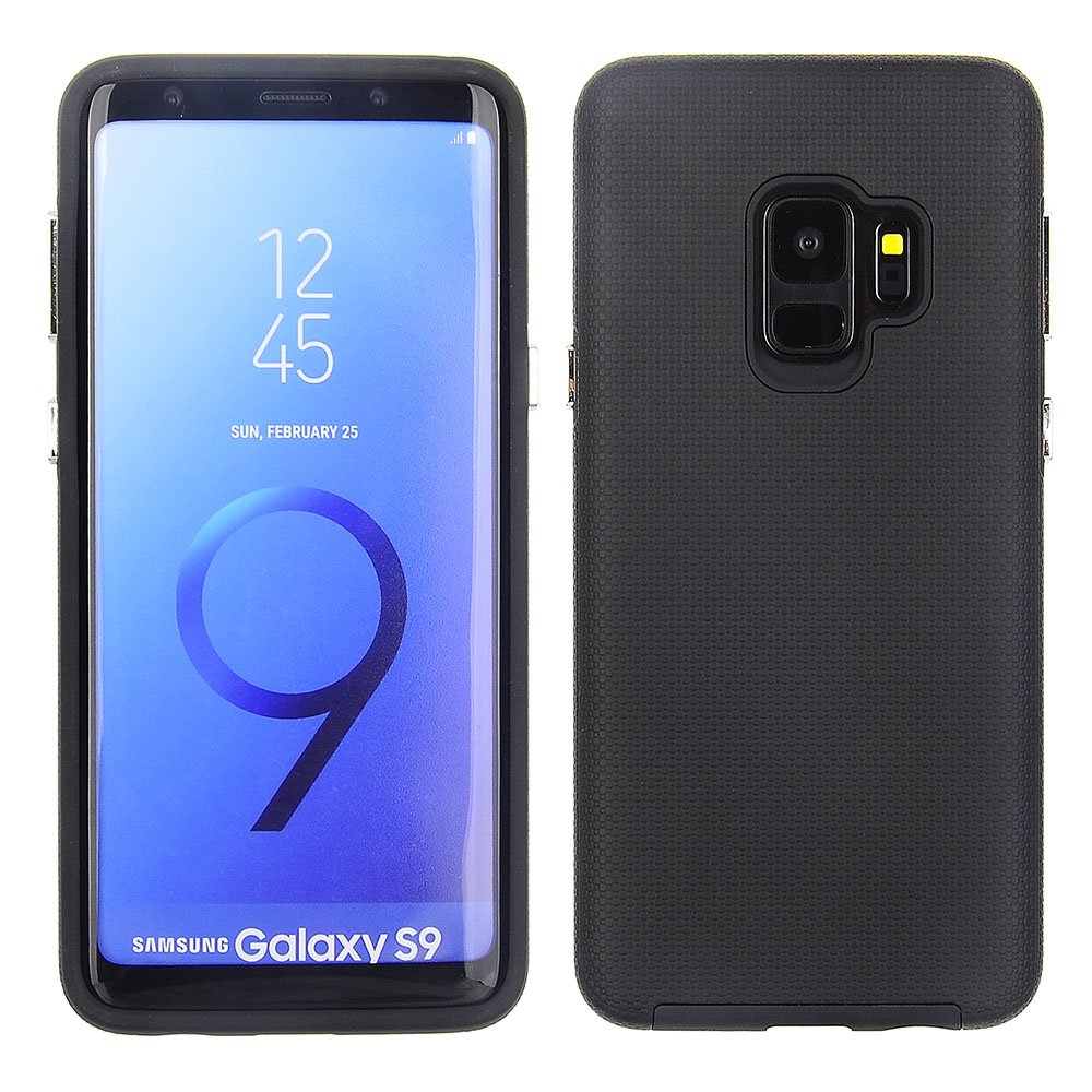 Durable Shockproof Cube Design Phone Case for Samsung Galaxy S9 - Slim Protective Cover with Anti-Slip Grip (Black) | Perfect for Everyday Use, Work & Outdoor Activities