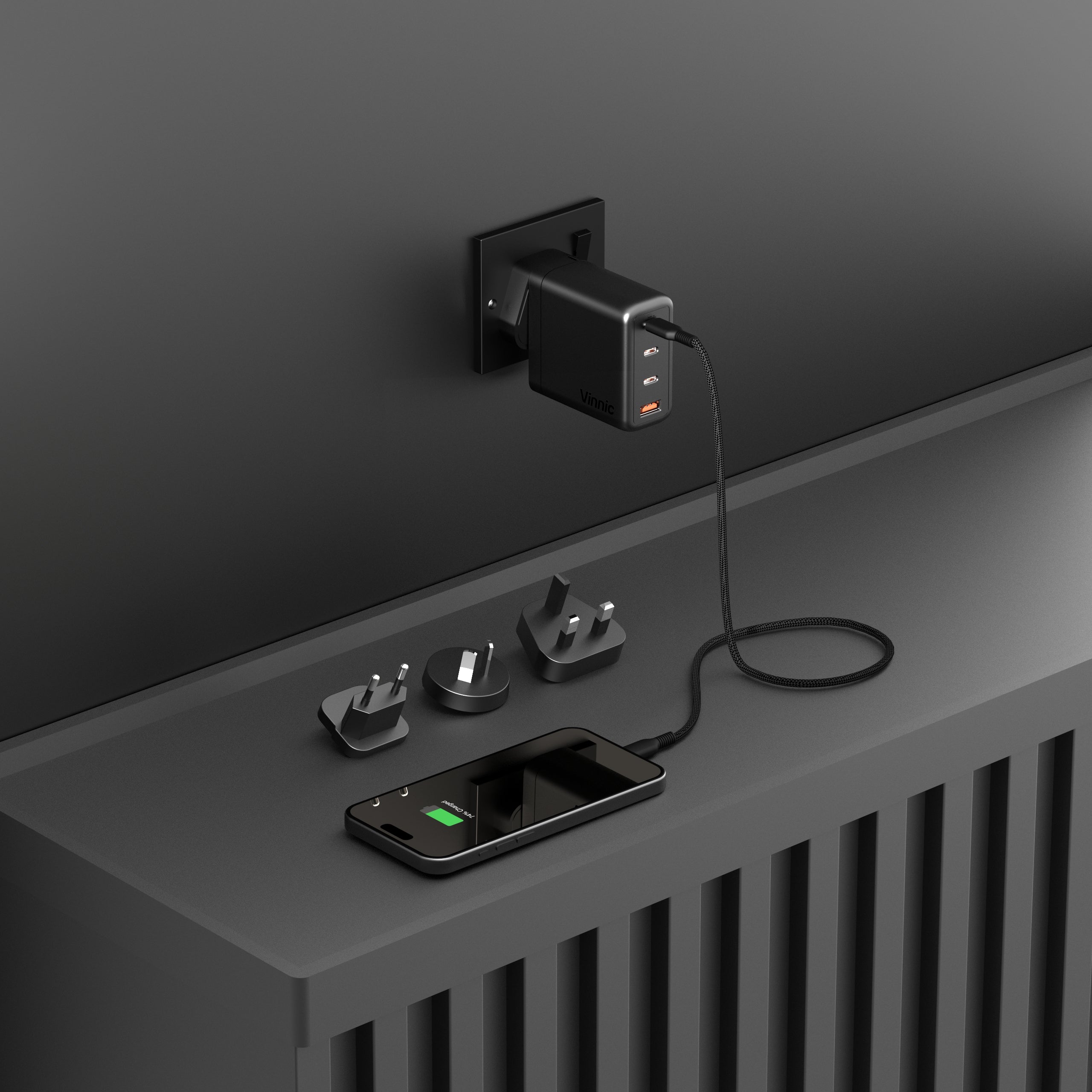 GaN Fast Charger 100W PD QC 3.0 - Compact Travel Charger for iPhone, MacBook, Samsung & More - Perfect for Home, Office & Travel Use