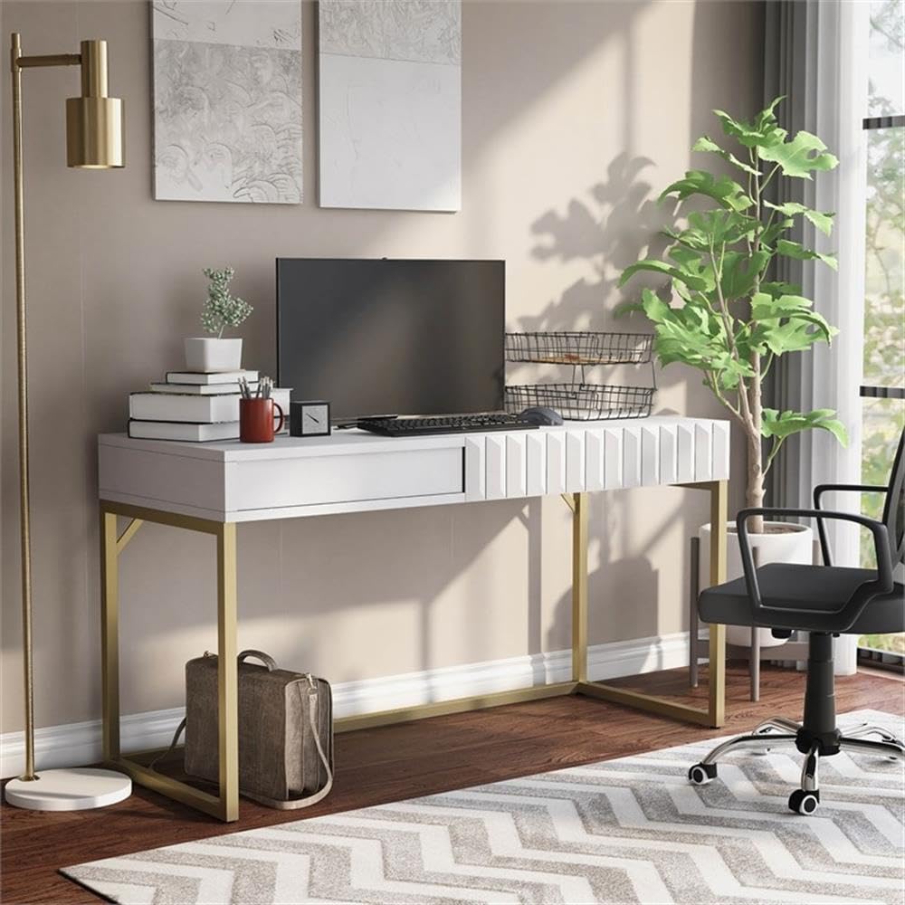 Furniture of America Giffore Modern White Wood Lift-Top Writing Desk - Home Office, Study, Dorm Room & Small Space Solution