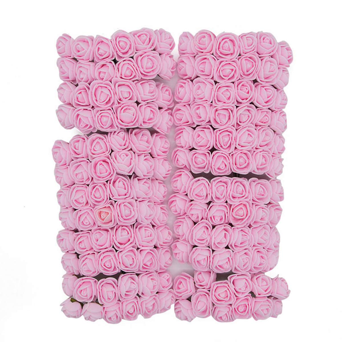 144Pcs Artificial PE Foam Roses - Light Pink Fake Flowers for DIY Wedding Bouquets, Bridal Shower Decorations, Home & Party Decoration - Perfect for Centerpieces, Table Arrangements and Craft Projects
