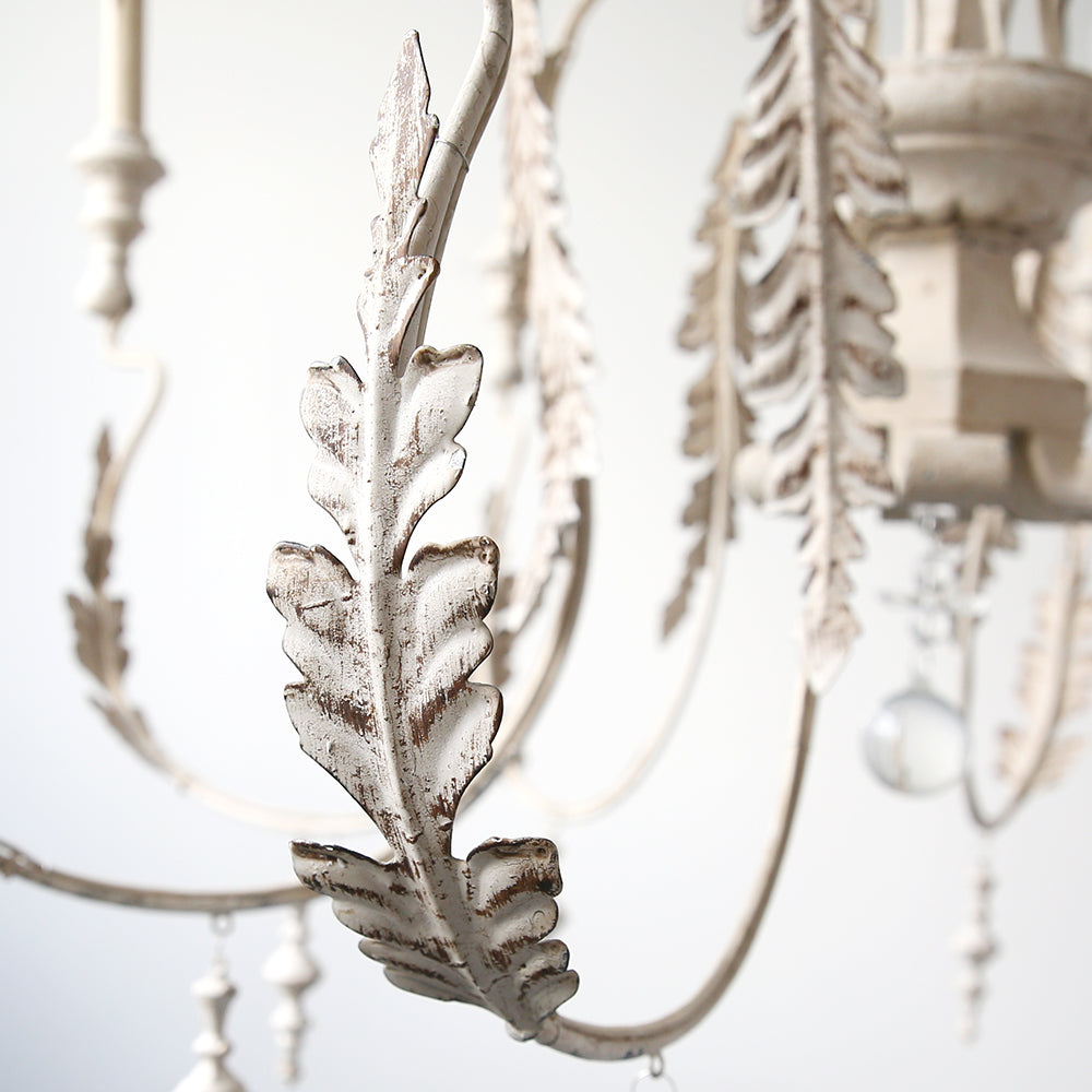 Elegant White 8-Light Crystal Chandelier for Dining Room & Living Room - Modern Ceiling Lighting Fixture for Home Decor