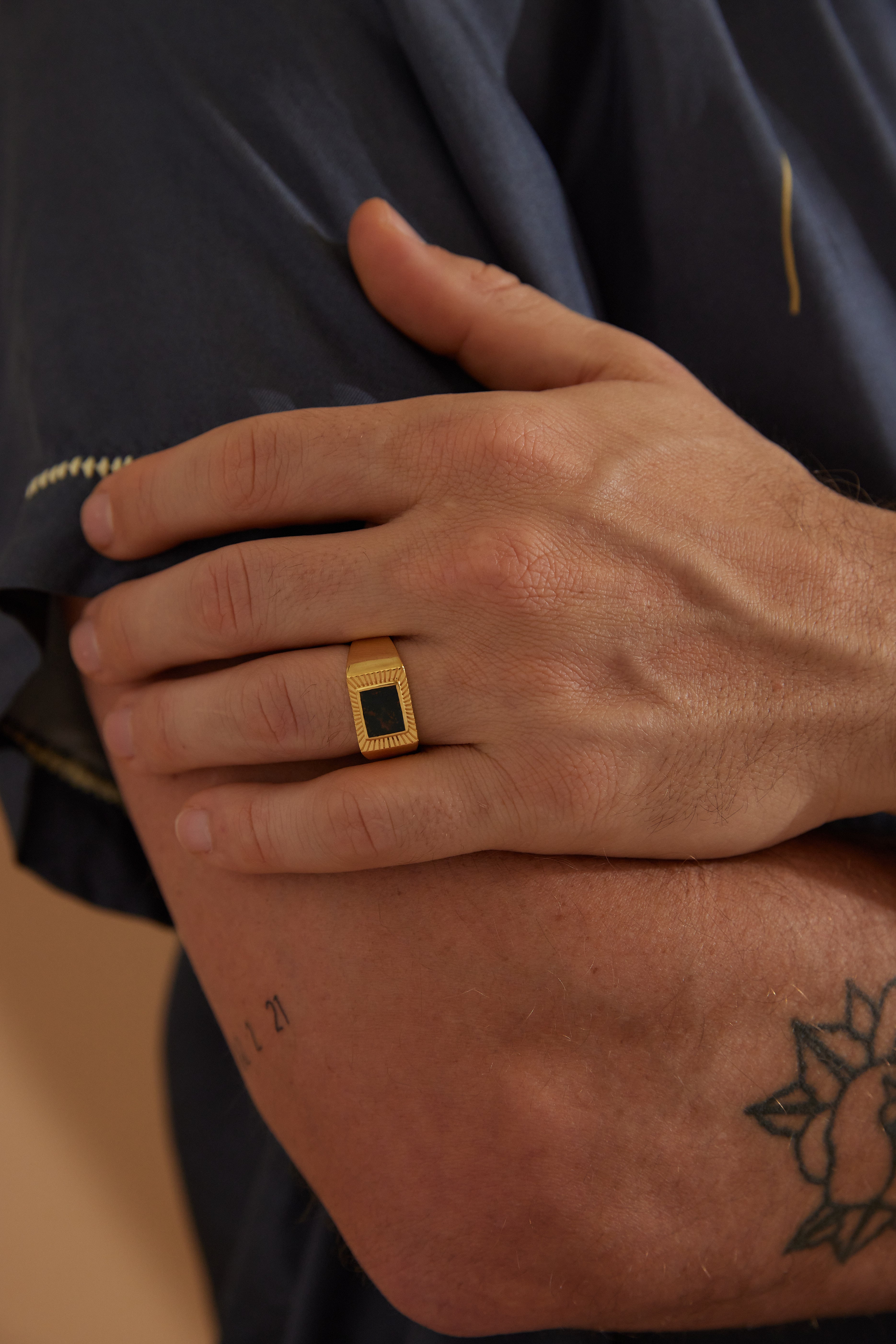 Harvey Gold Signet Ring for Men - Classic & Elegant Personalized Jewelry Gift - Perfect for Weddings, Engagements & Special Occasions
