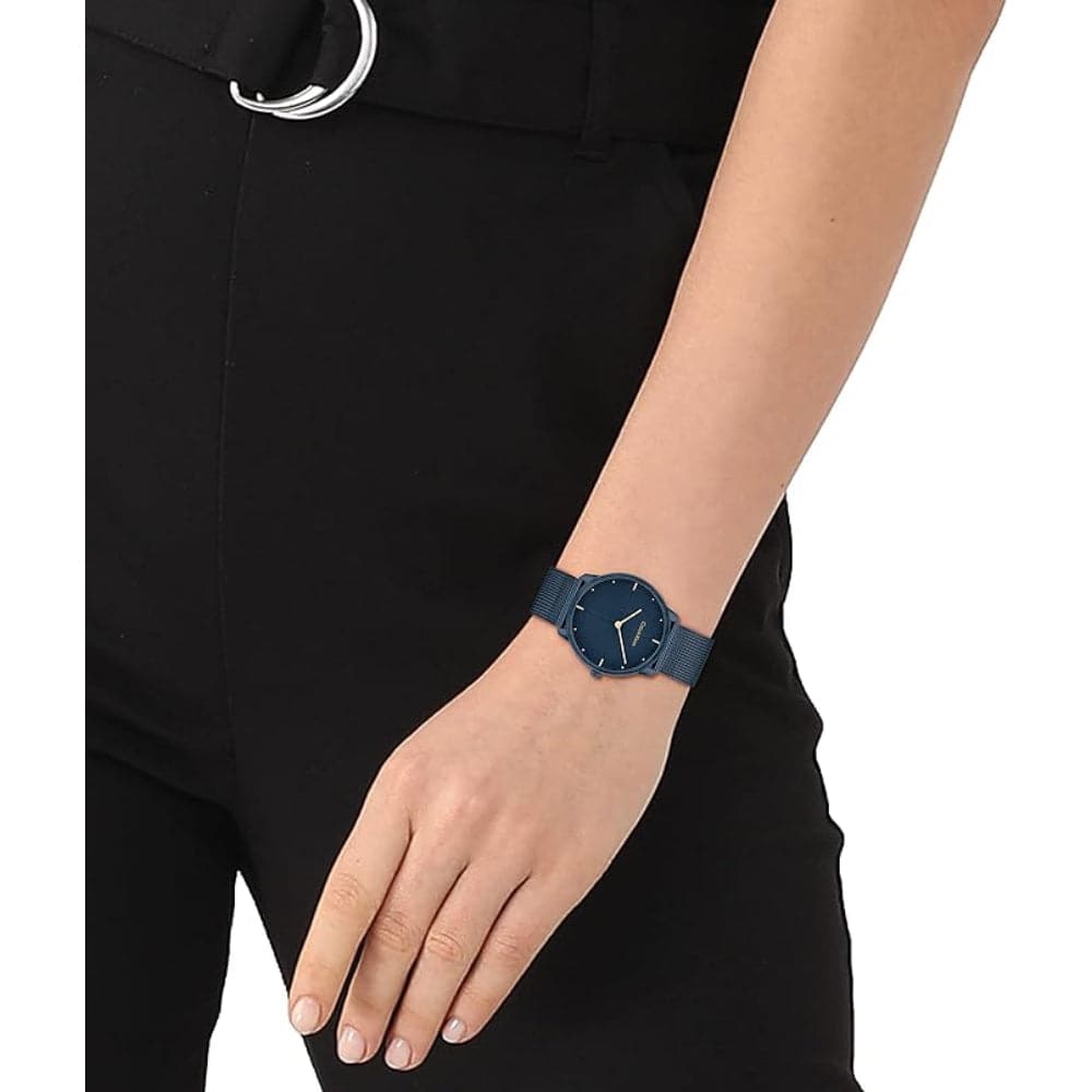 Calvin Klein Women's Watch with Blue Dial & Milanese Strap - Model 25200160 | Elegant Fashion Accessory for Everyday Wear, Office & Special Occasions