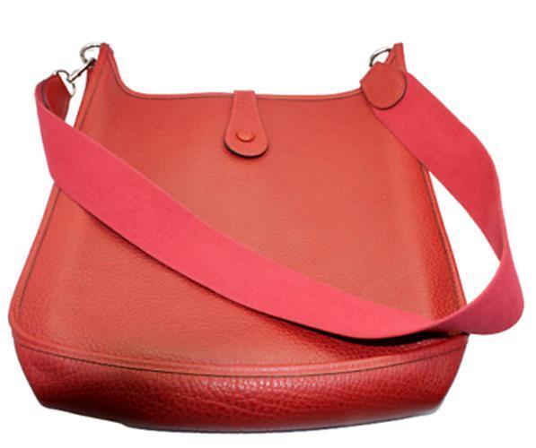 Authentic Hermes Evelyne GM Handbag in Brick Red Clemence Leather - Luxury Tote for Women, Perfect for Work, Travel & Everyday Use