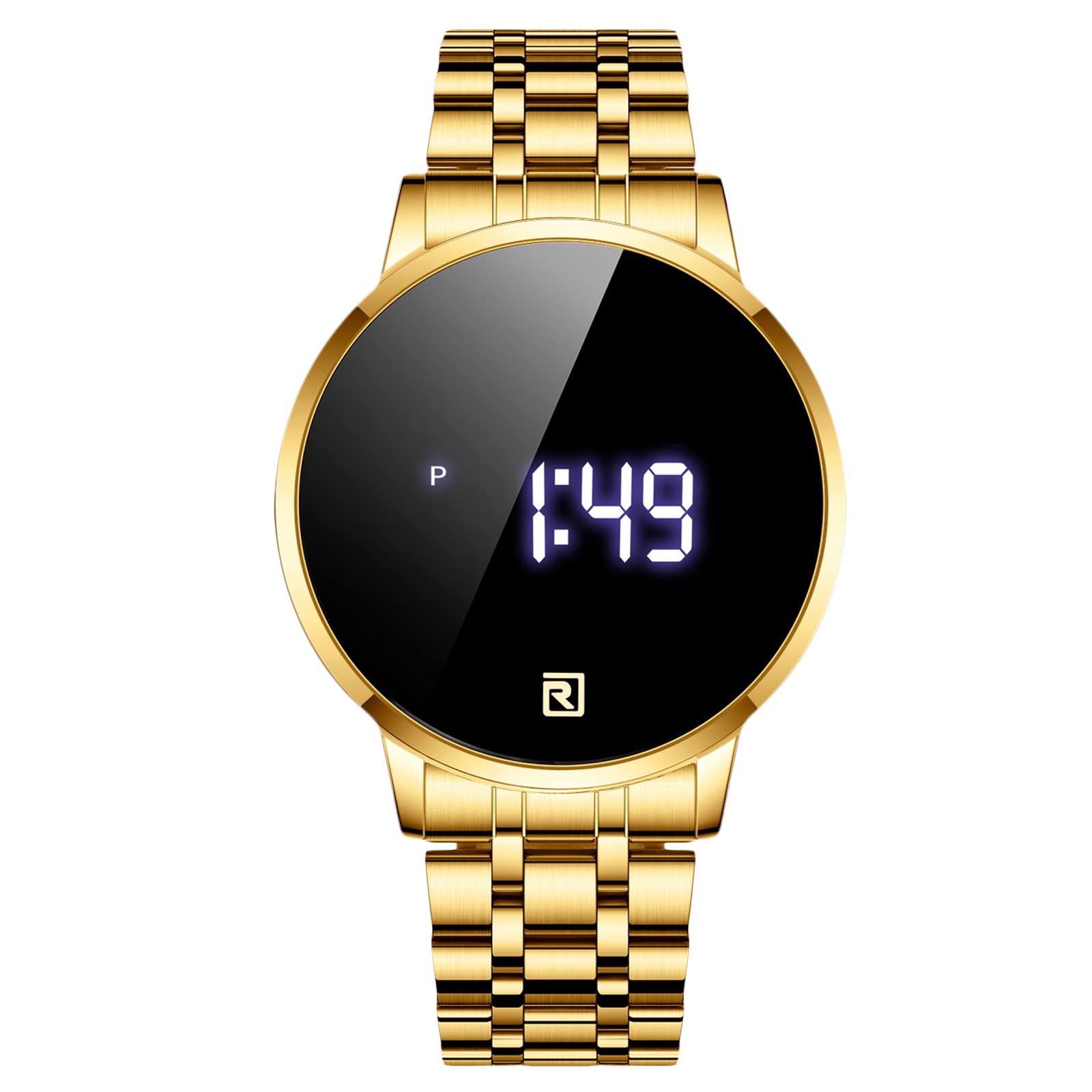 RORIOS Men's Digital Sports Watch - Touch Screen, Stainless Steel Strap for Running & Fitness