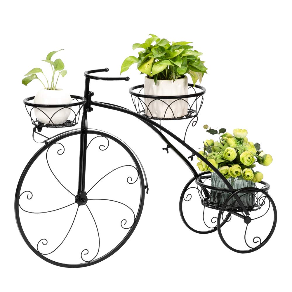 Wrought Iron Flower Stand Shelf - Decorative Metal Plant Pot Holder for Indoor & Outdoor Use - Garden, Balcony, Patio, Living Room Decor - Perfect for Displaying Plants, Flowers, and Home Decor