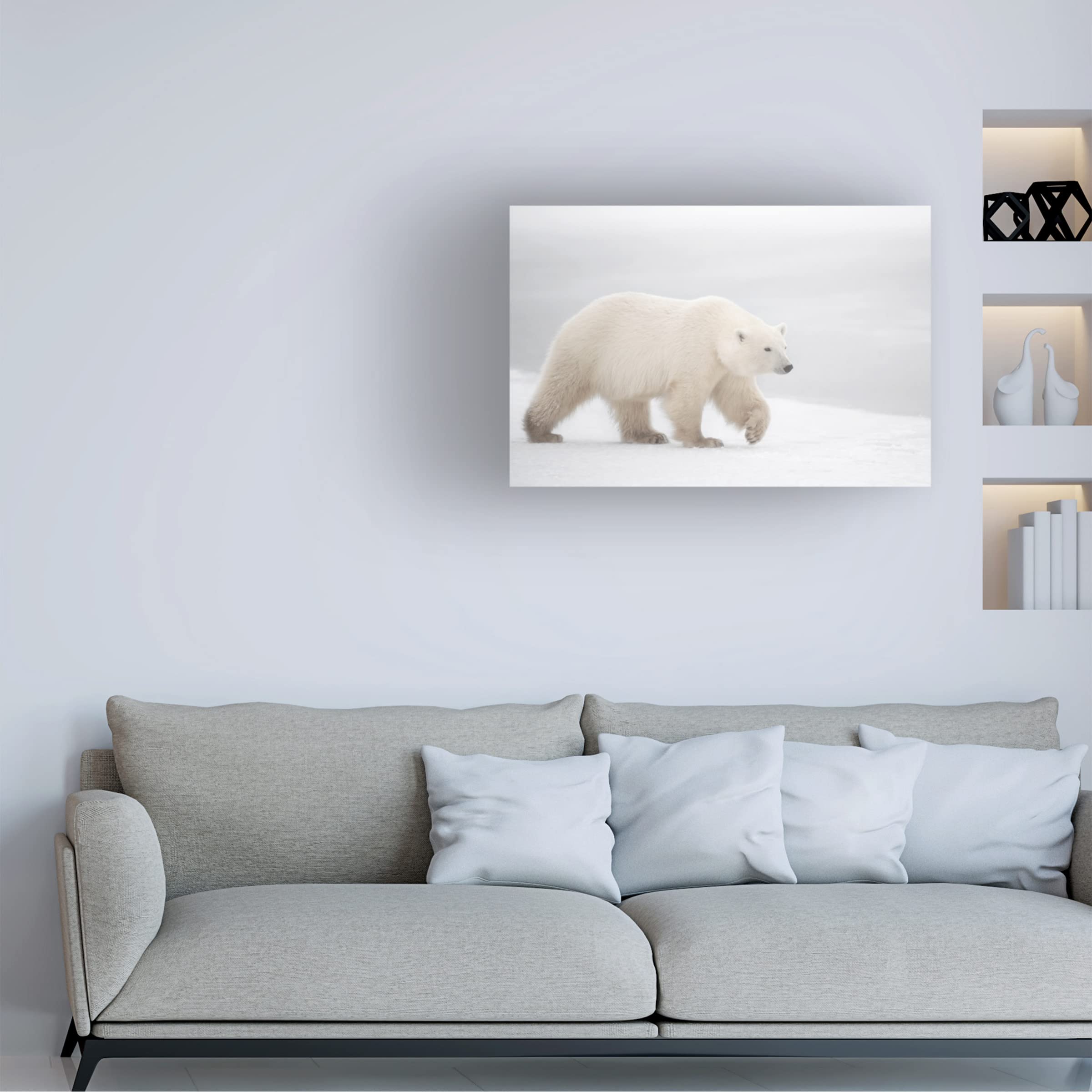 Trademark Fine Art 'White' Canvas Painting by Marco Pozzi - Modern Abstract Wall Art for Living Room, Bedroom & Office Decor