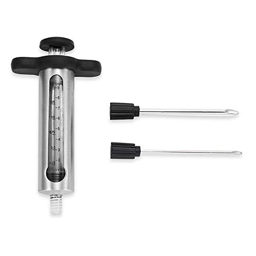 Premium Stainless Steel Marinade Injector Kit - BBQ Meat & Chicken Flavor Injector with Needles - Essential Kitchen Cooking Tool for Grilling, Smoking & Roasting - Perfect for Steaks, Turkey & Seafood