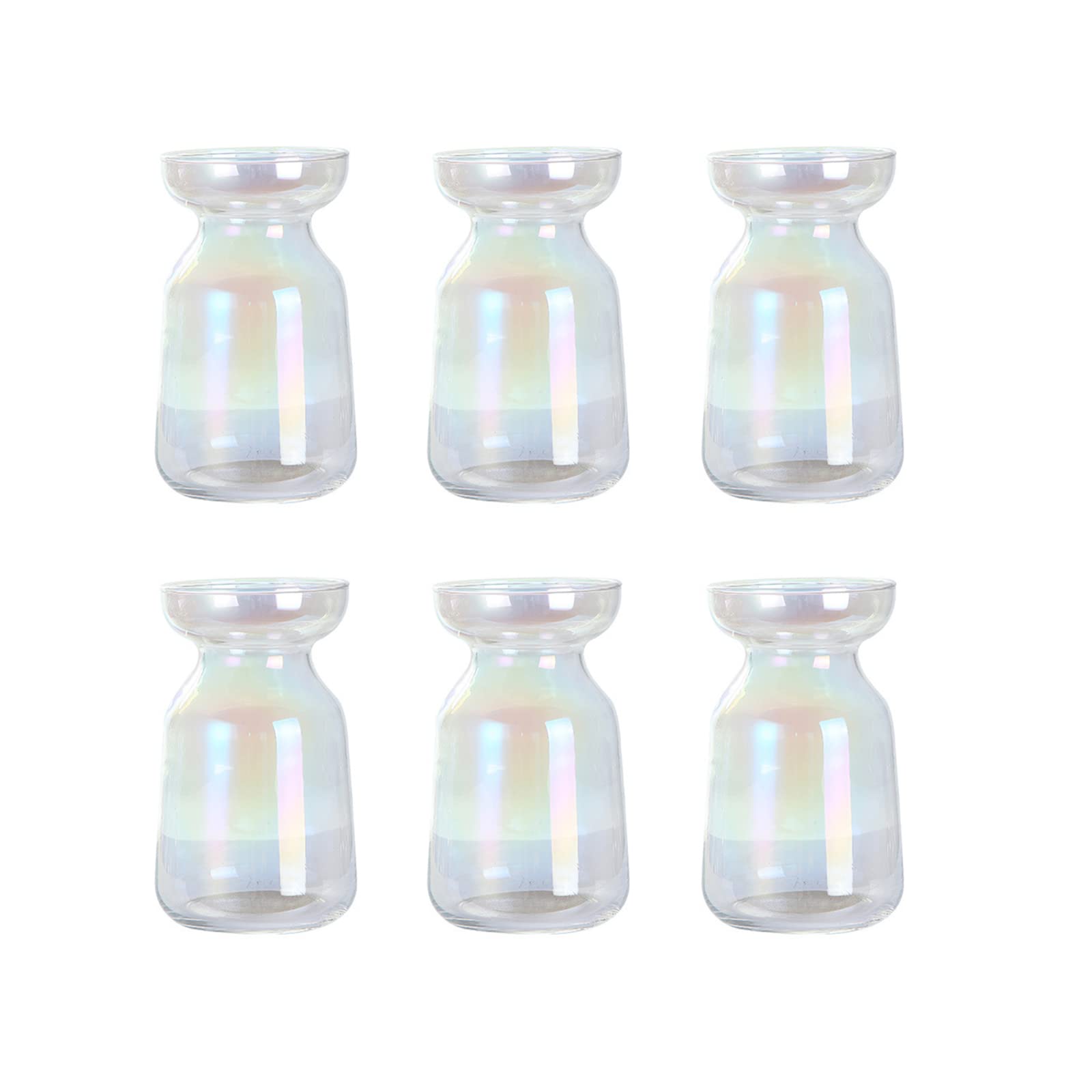 6Pcs Avocado Shaped Glass Vases for Hydroponic Plants - Unique Hyacinth Bulb Vases with Colorful Design for Floral Arrangements, Wedding Centerpieces, and Home Decor - Perfect for Table Decorations, Living Room, Office & Kitchen Countertop Decor | Great for DIY Plant Growing, Gift Giving, and Spring Home Styling