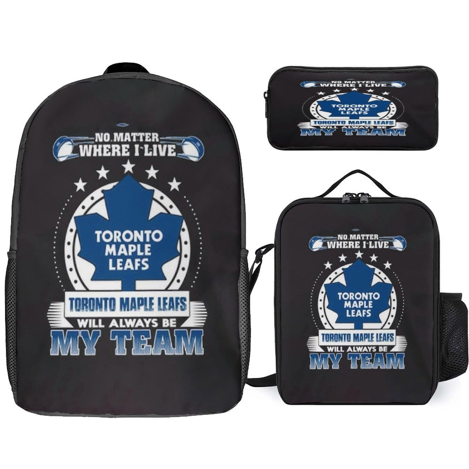 Toronto Backpack Set - 3Pcs Lightweight Casual Bookbag with Lunch Bag & Pencil Case for School, Work, Travel | Durable Computer Bag for Students & Professionals