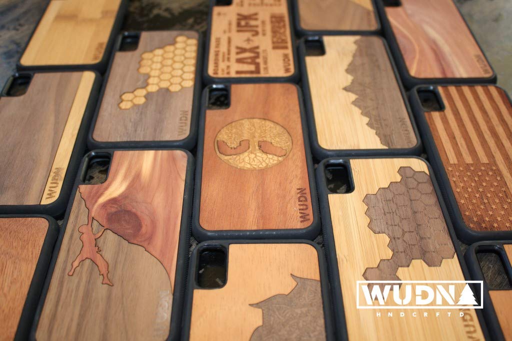 Slim Wooden Phone Case for iPhone 12/12 Pro - Natural Walnut Sky & Sawtooth Mountains Design | Eco-Friendly Protective Cover | Perfect for Outdoor Adventures & Daily Use