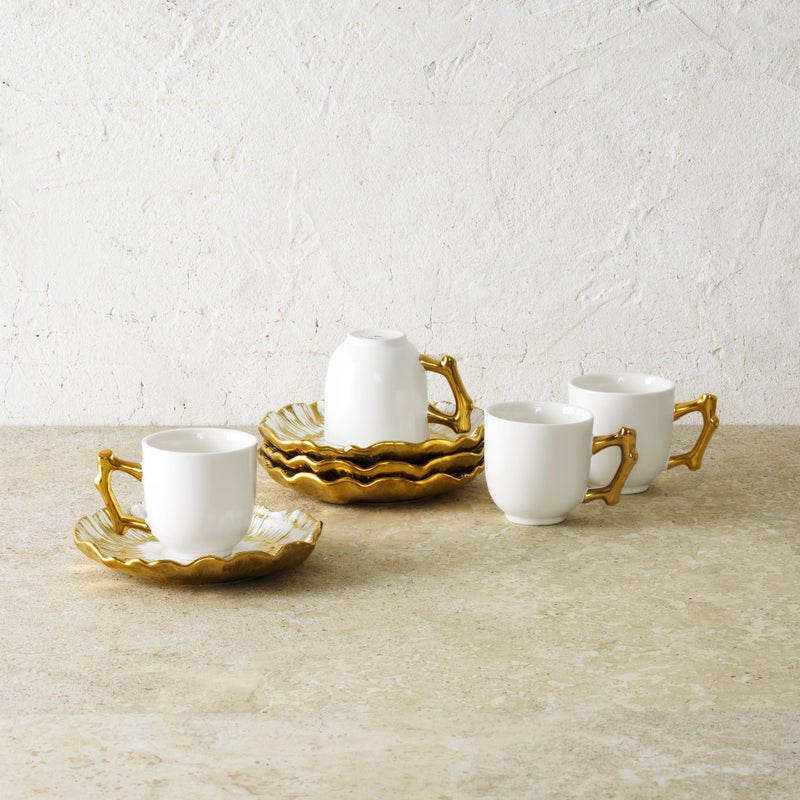 Anemone Demitasse Set - Elegant Floral Espresso Cups and Saucers for Coffee Lovers | Perfect for Home, Cafe & Gift Giving