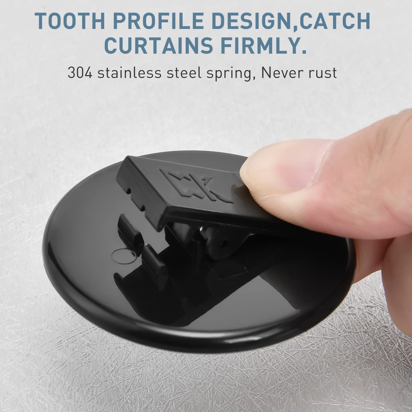 Kitosun Waterproof Shower Curtain Clips - 6PCS Black Bathroom Splash Guards for Holding Shower Liners | Windproof & Privacy Protection | Perfect for Bathroom, RV, and Dorm Use