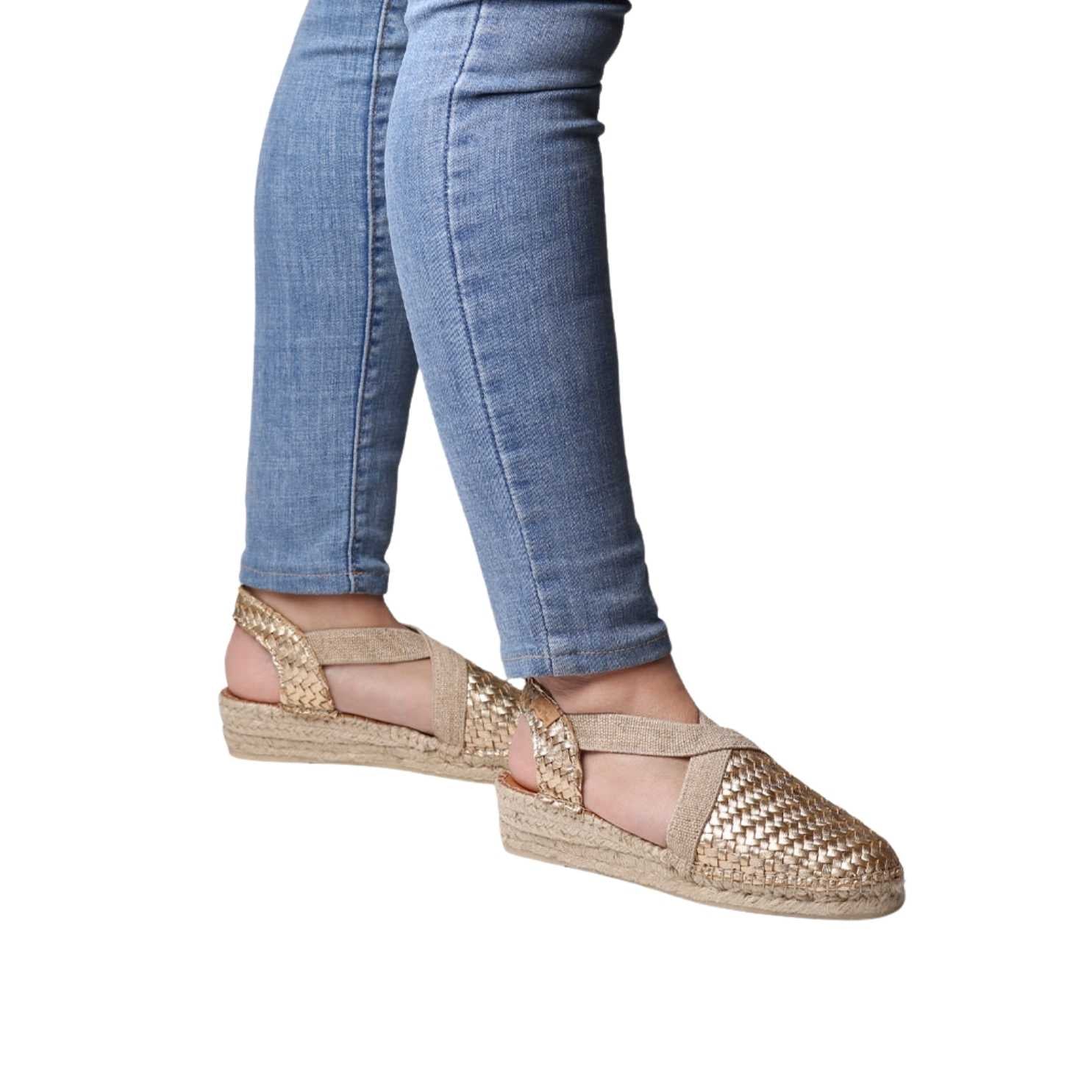 Women's Braided Leather Closed-Toe Wedge Espadrilles - Siracusa Style for Casual Outings & Summer Weddings
