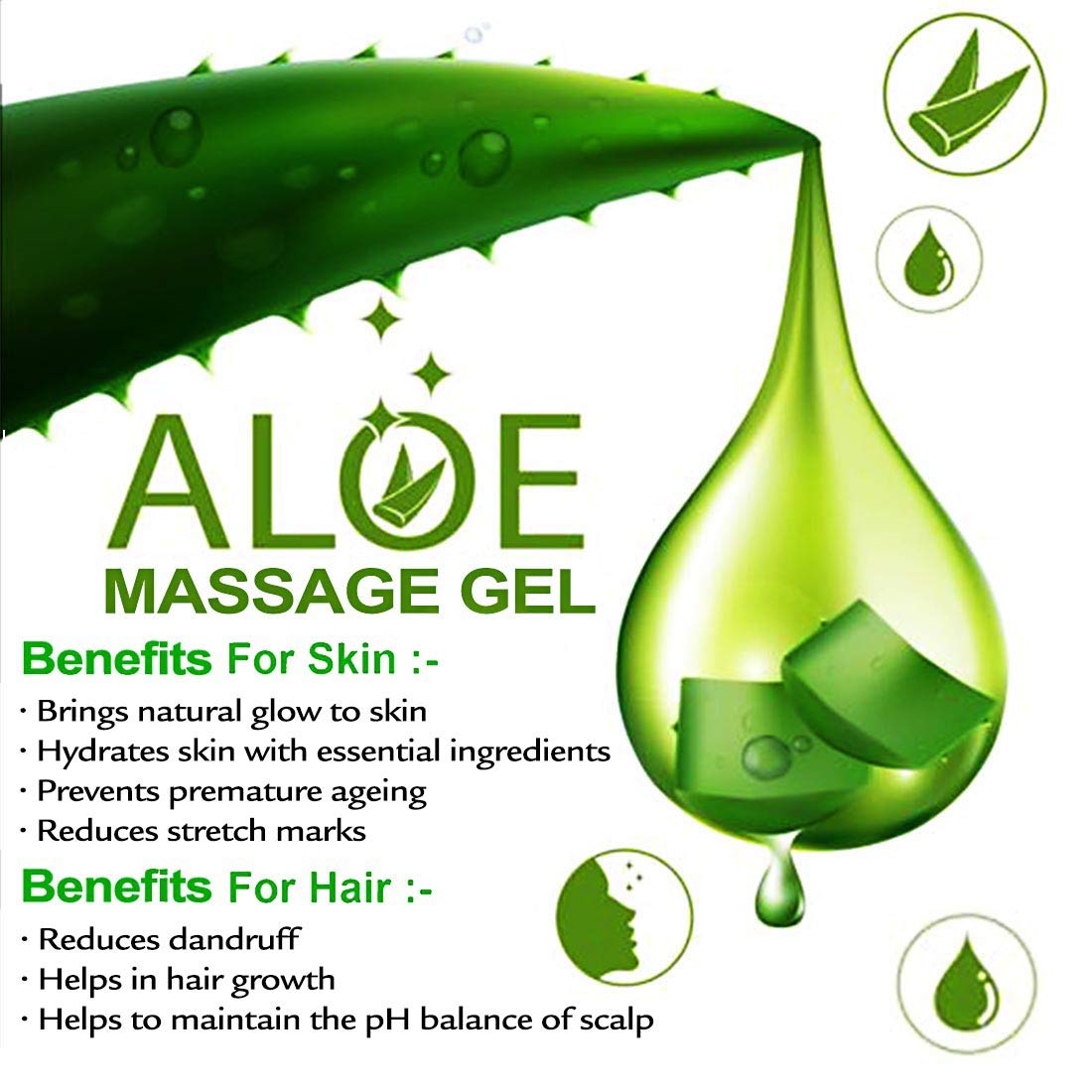 NutriGlow Aloe Vera Face Gel for Hydration & Skin Repair - Soothes Acne, Sunburn, Bug Bites & Rashes | Non-Sticky Moisturizing Gel for Face & Hair | Promotes Glowing Skin | 100g Each (Pack of 5) | Perfect for Daily Skincare, Post-Sun Care & Hair Treatment