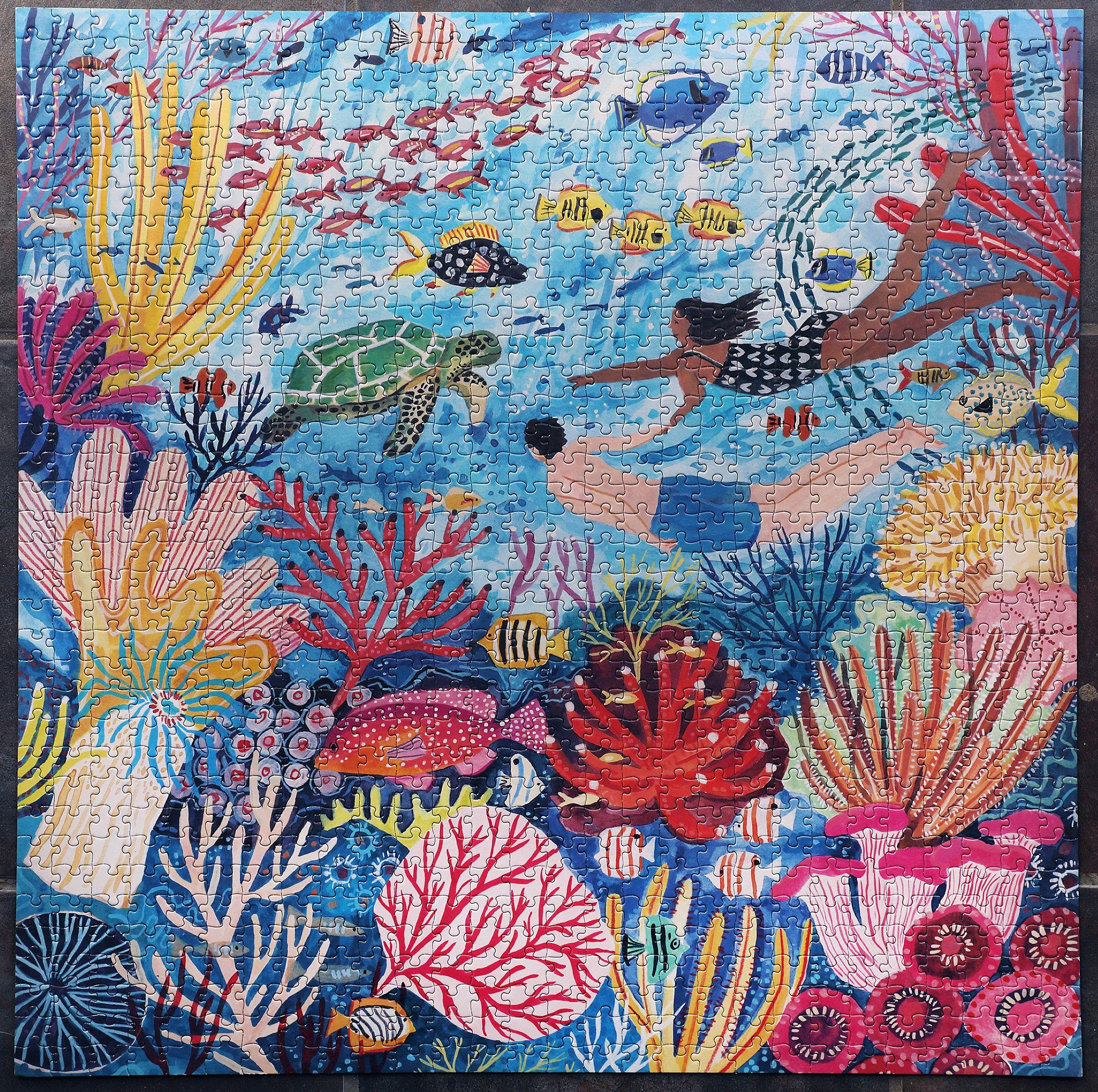 eeBoo Piece and Love Coral Reef 1000-Piece Square Jigsaw Puzzle for Adults & Families - Premium Glossy Finish, Sturdy Puzzle Pieces with Minimal Dust - Perfect for Relaxation, Family Bonding & Home Decor