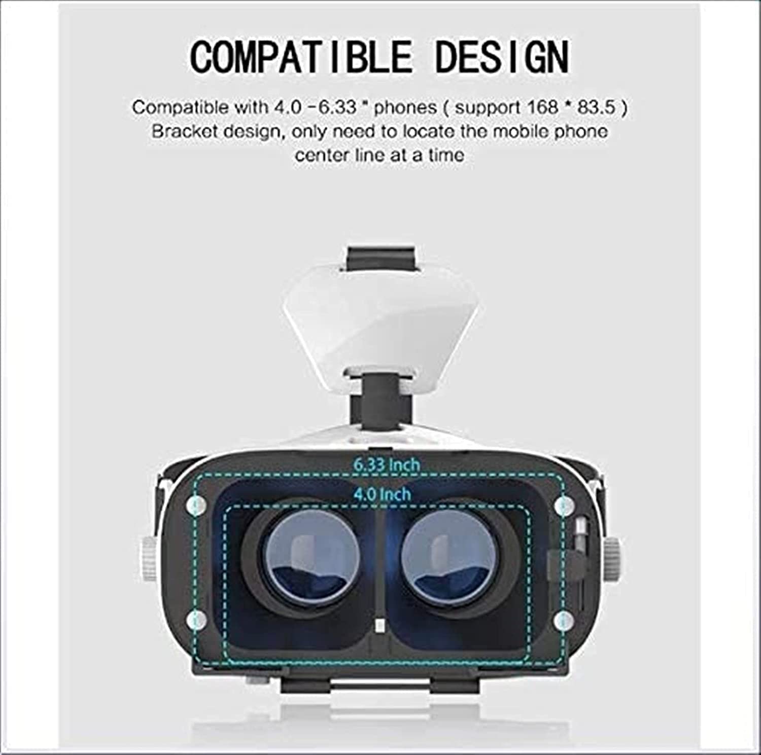 VR Headset 3D Virtual Reality Glasses for Movies & Games - Compatible with iPhone & Android Phones, 2K Anti-Blue Light Lenses, Adjustable IPD & Focus - Portable VR Goggles for Home Entertainment, Gaming & Travel