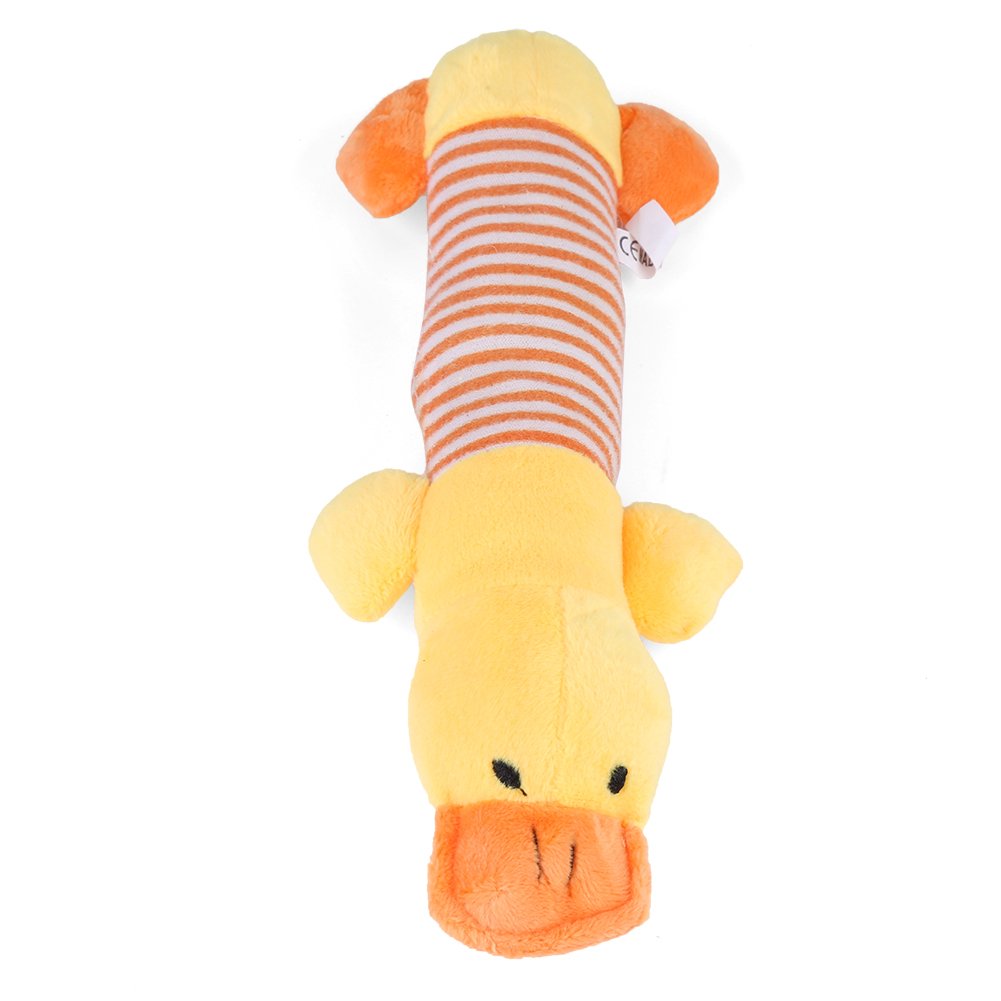 GLOGLOW Cute Cartoon Duck Plush Chew Toy for Dogs - Interactive Squeaky Chewing Molar Toy with Animal Design - Durable Pet Teething Toy for Puppies & Small Dogs - Perfect for Playtime, Training & Anxiety Relief (Yellow)