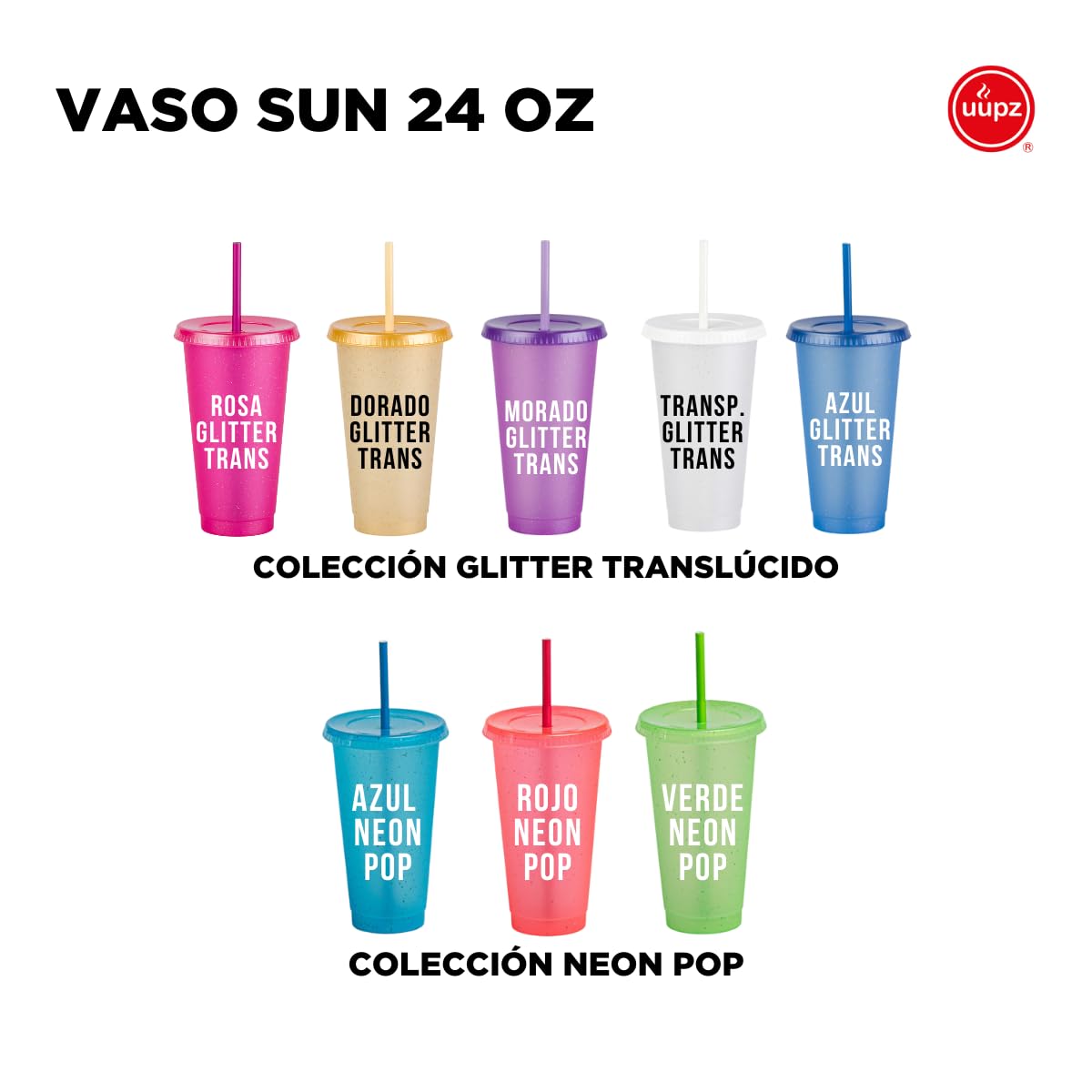 Reusable Plastic Cups with Lids and Straws - 24oz BPA-Free Travel Tumbler Set of 50 - Perfect for Iced Coffee, Smoothies, Cold Drinks at Home, Office, Picnics and Parties