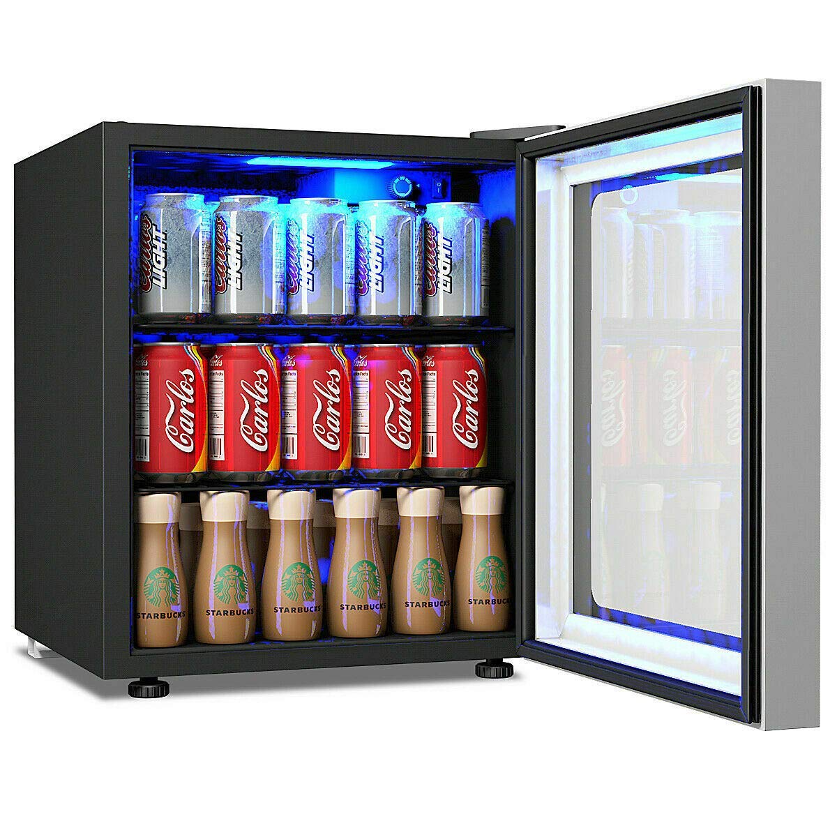 Wenst’sKufAN 60 Can Mini Beverage Refrigerator - Portable Drink Cooler for Beer, Wine & Soda with Adjustable Shelves | Compact Office, Home Bar & Party Fridge | Perfect for Small Spaces & Entertaining