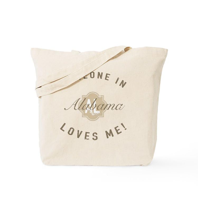 Reusable Natural Canvas Tote Bag - Someone in Alabama Design | Eco-Friendly Shopping Bag for Groceries, Beach, Work & Travel