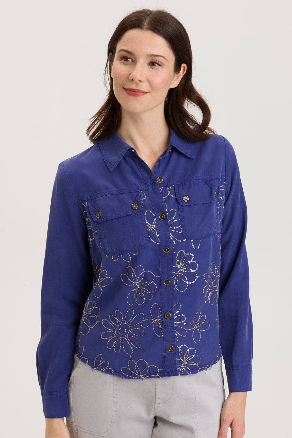 Stylish Paisley Shacket in Egyptian Blue - Trendy Overshirt for Women & Men | Perfect for Casual Outfits, Layering in Fall & Winter