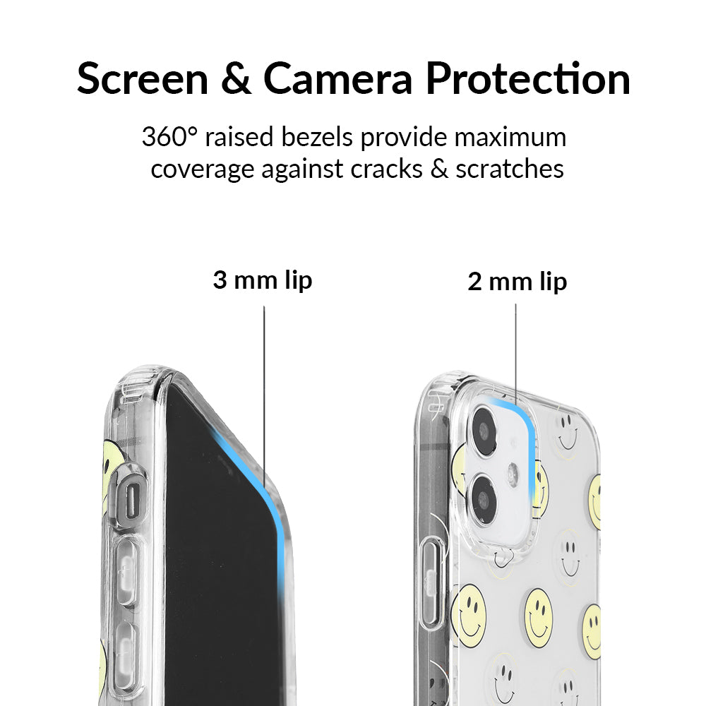 Smiley Face Clear iPhone Case - Cute & Protective Phone Cover for iPhone 13/12/11/Pro/Max - Perfect for Everyday Use, School, Work & Travel