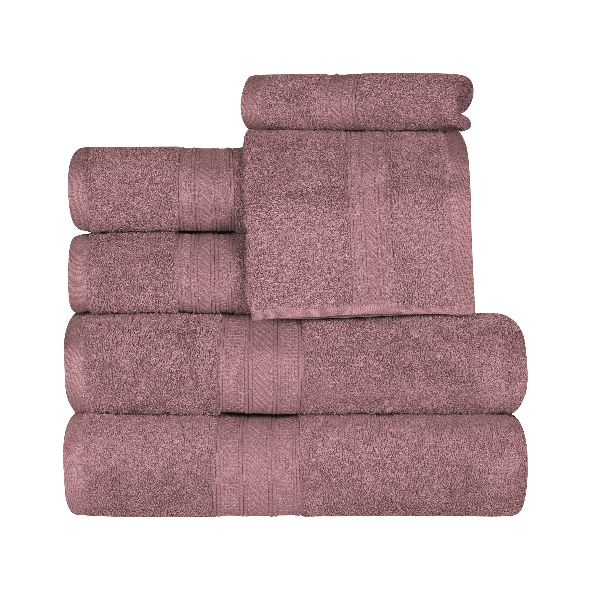 Premium Atlas Cotton Plush Heavyweight Luxury 6-Piece Bath Towel Set - Ultra Soft & Absorbent for Spa, Hotel & Home Bathroom Use