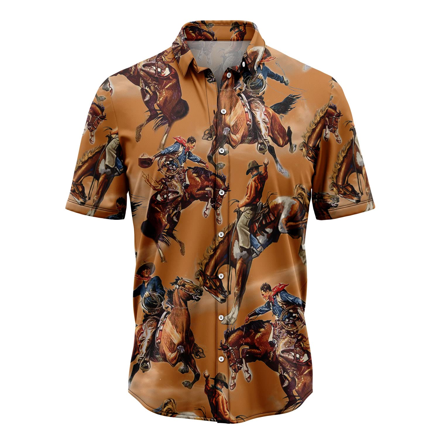 Men's Cowboy Shirts Short Sleeve - Western Style Plaid Shirt for Rodeo & Horse Riding | Comfortable Casual Wear for Country Music Festivals & Outdoor Adventures
