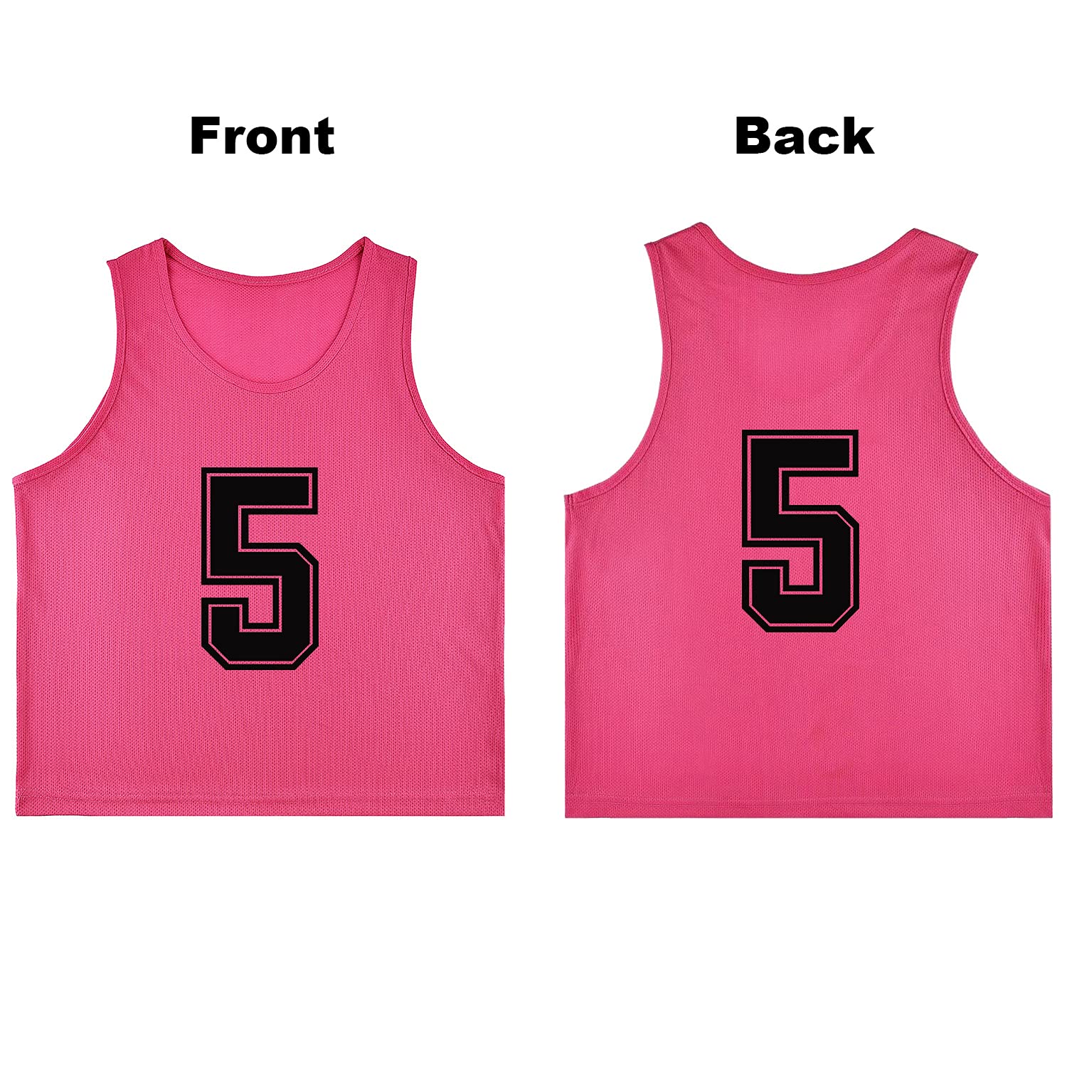 12-Pack Numbered 1-12 Soccer Training Vests with Carry Bag - Reversible Pinnies for Team Sports, Youth Soccer Practice, and PE Classes