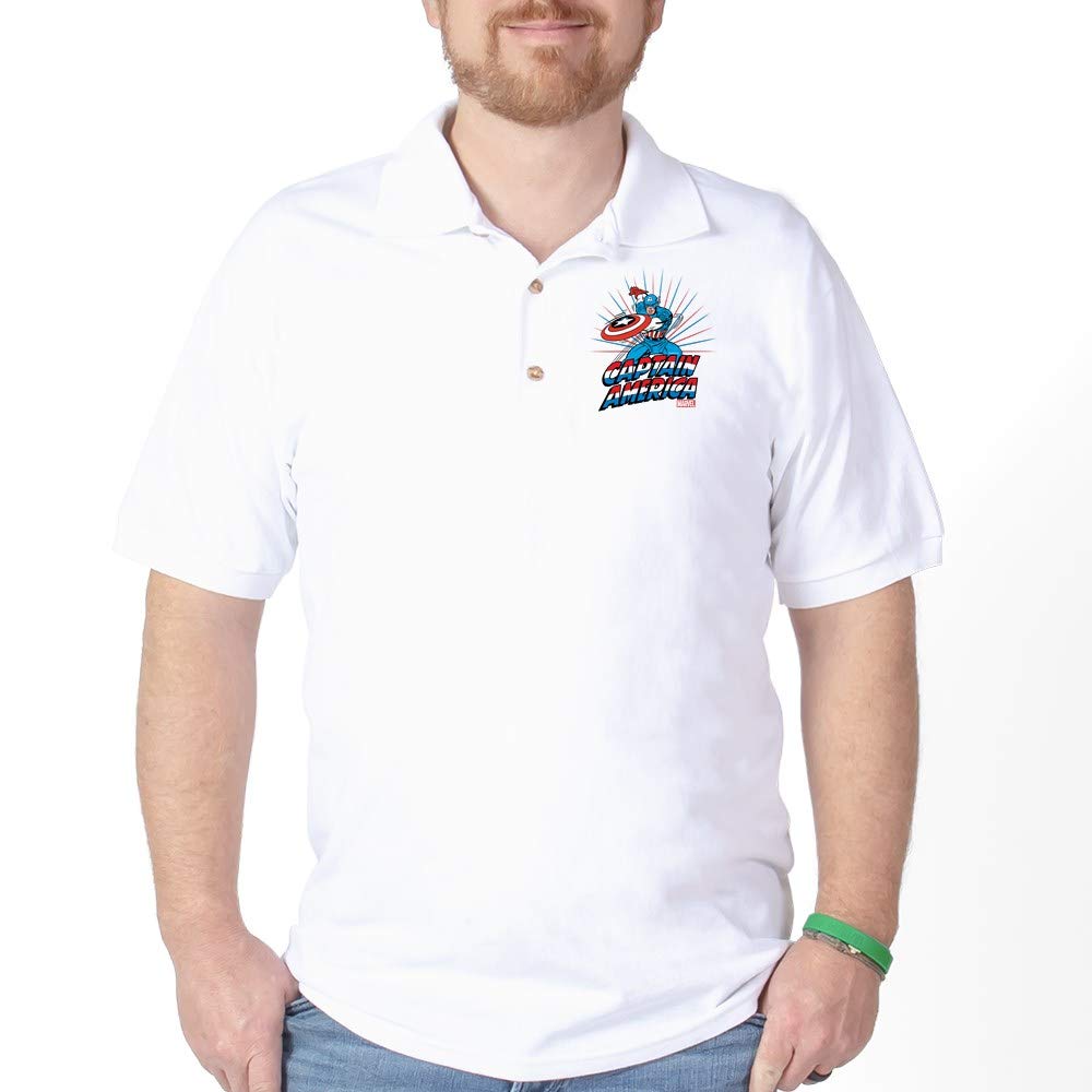 Captain America Golf Shirt - Marvel Superhero Polo for Men - Comfortable & Stylish Golf Apparel for Casual Wear & Superhero Fans
