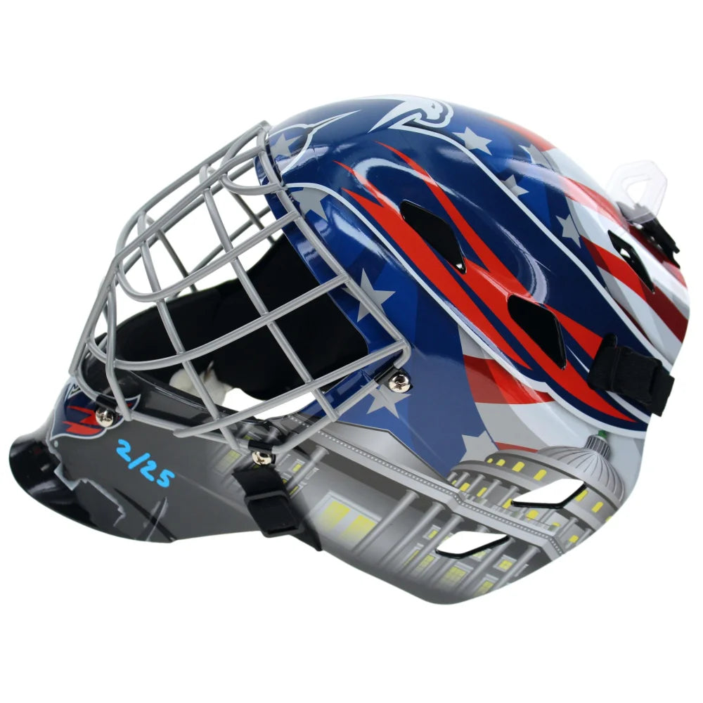 Logan Thompson Autographed Washington Capitals Goalie Mask - Limited Edition #D/25 with IGM COA - Perfect for NHL Fans, Sports Memorabilia Collectors & Hockey Decor
