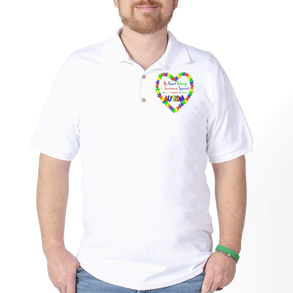 Autism Awareness Heart Design Golf Polo Shirt for Men & Women - Comfortable & Breathable for Golf, Casual Wear & Everyday Use