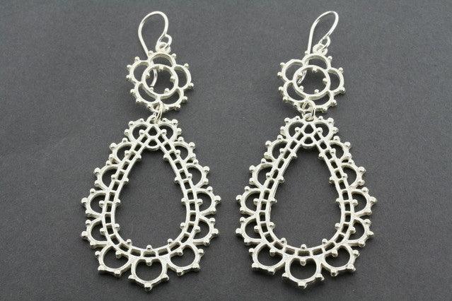 Ornate Chandelier Earrings - Sterling Silver Dangle Earrings for Women - Perfect for Weddings, Parties & Special Occasions