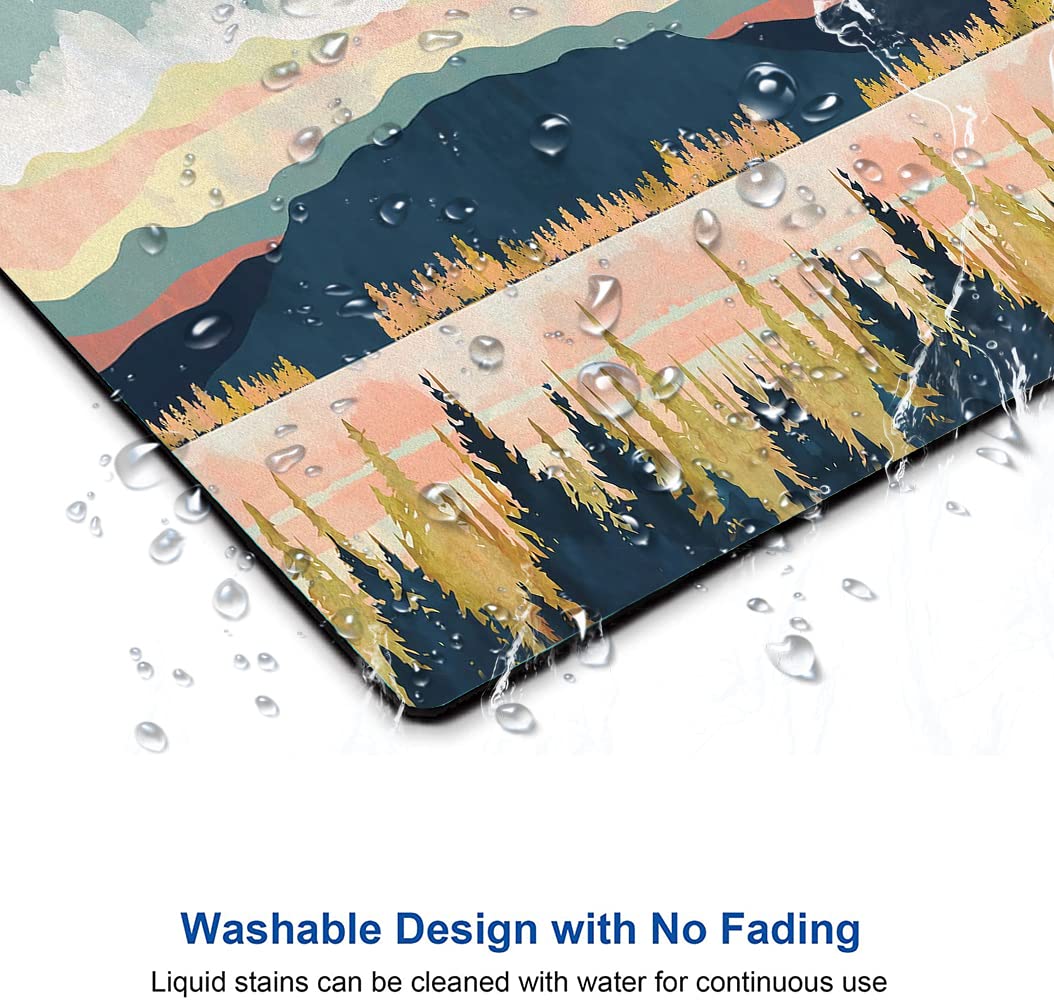Abstract Landscape Mouse Pad - Non-Slip Rubber Base, Waterproof Square Mouse Mat for Office & Laptop - Modern Art Design for Work & Gaming