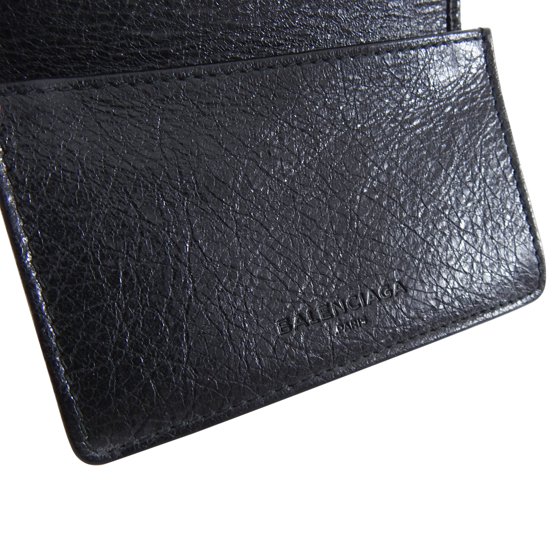 Balenciaga City Moto Bifold Black Leather Card Holder Wallet for Men & Women - Perfect for Everyday Use, Travel & Business